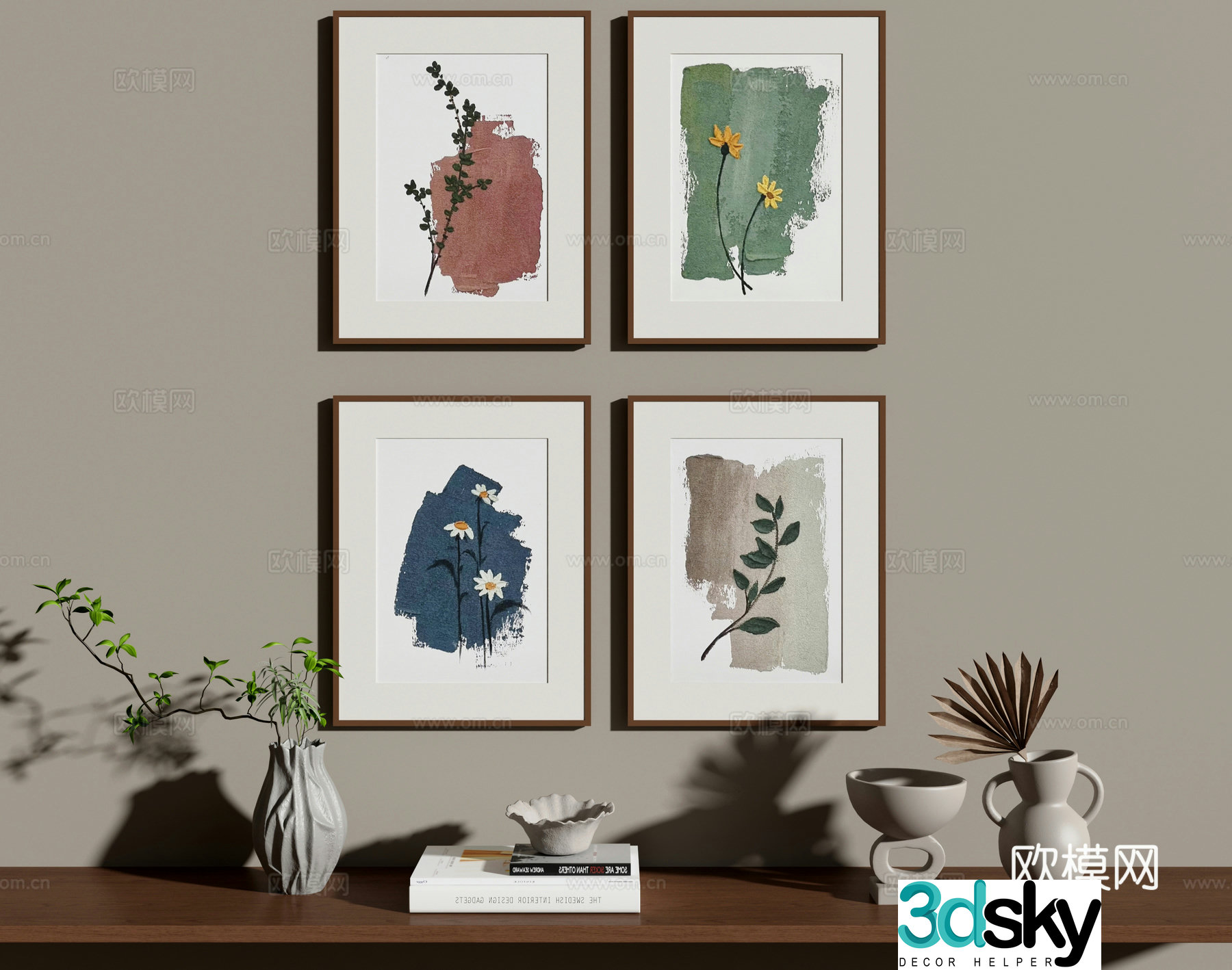 Wasabi wind hanging paintings decorative paintings abstract paintings oil paintings retro hanging paintings bedside paintings 3D model
