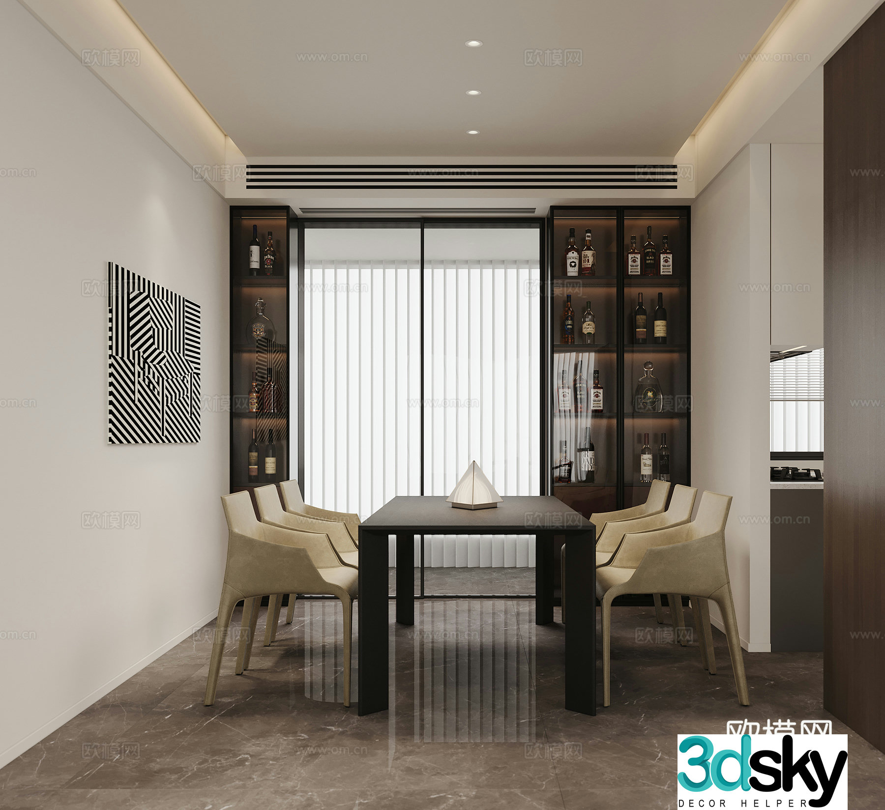 Modern Italian restaurant 3d model