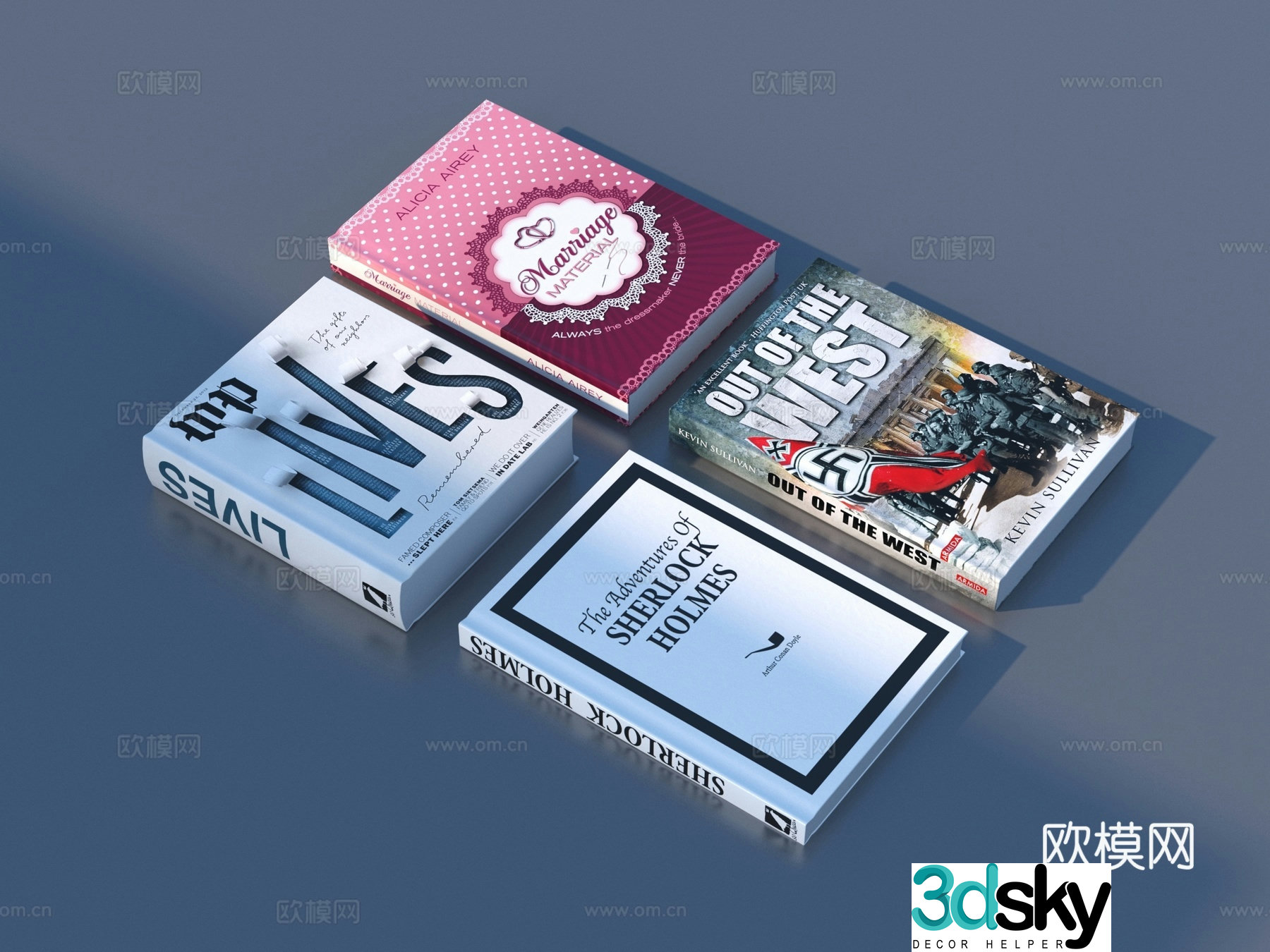 Books Notebooks Famous novels Magazine Books and magazines 3D model
