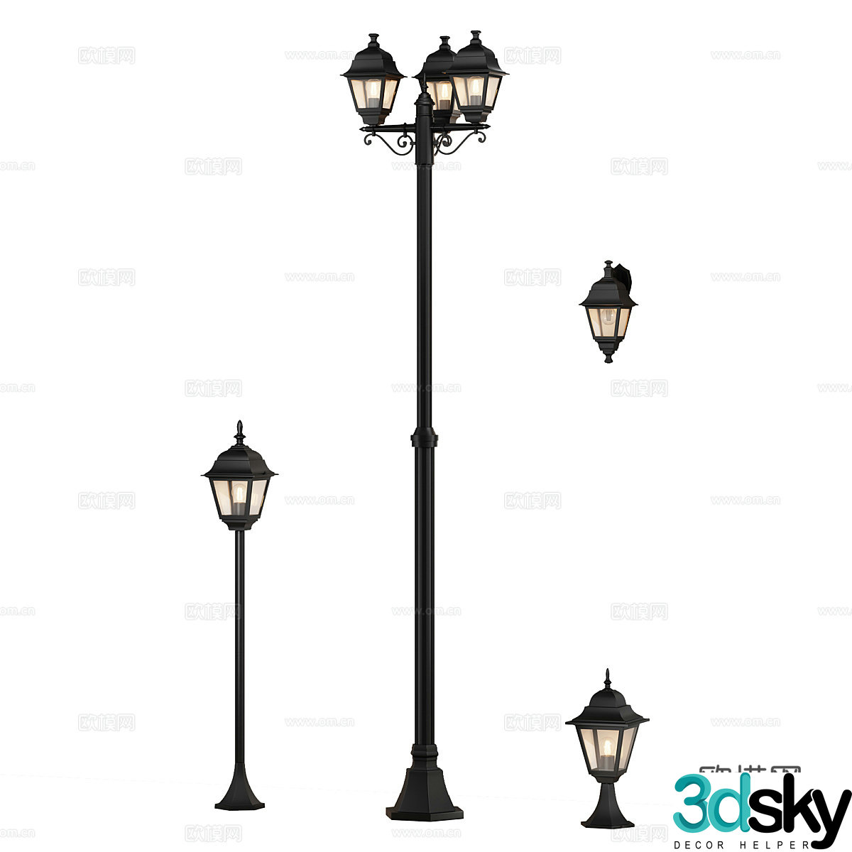 Outdoor street light 3d model