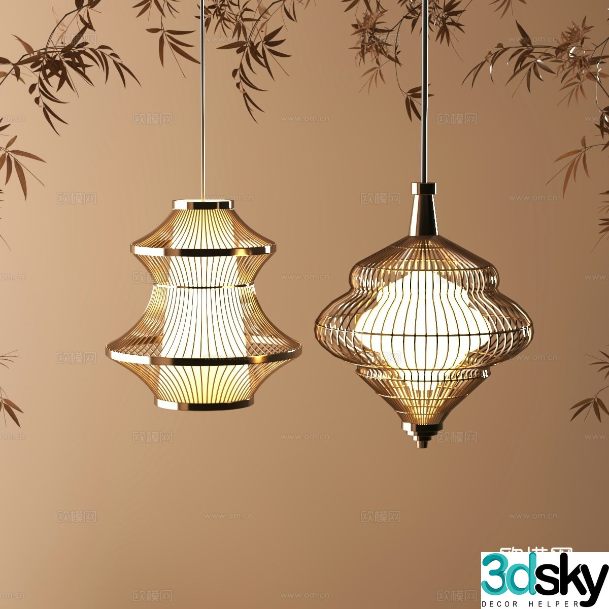Modern chandelier 3d model