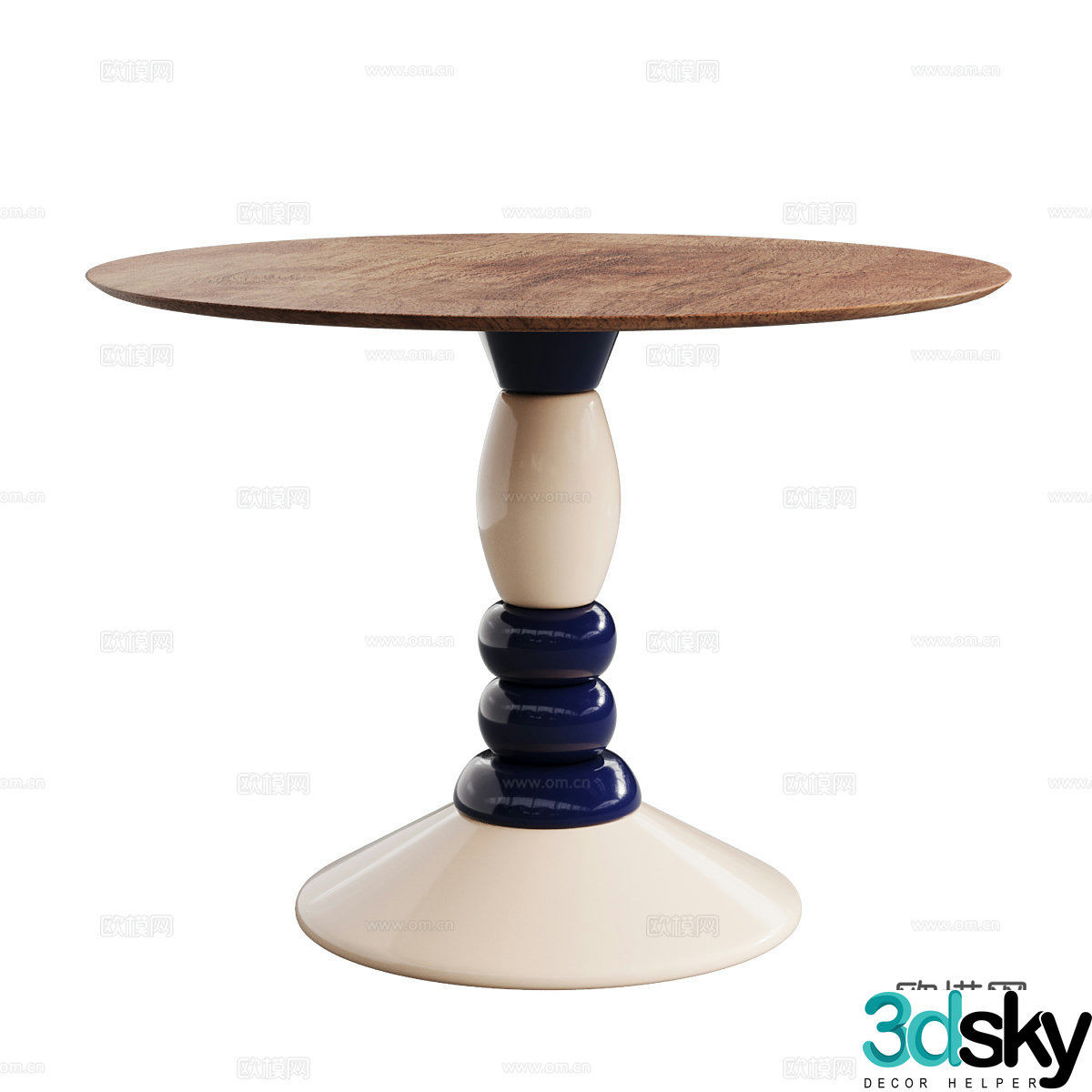 New Chinese coffee table round dining table 3D model
