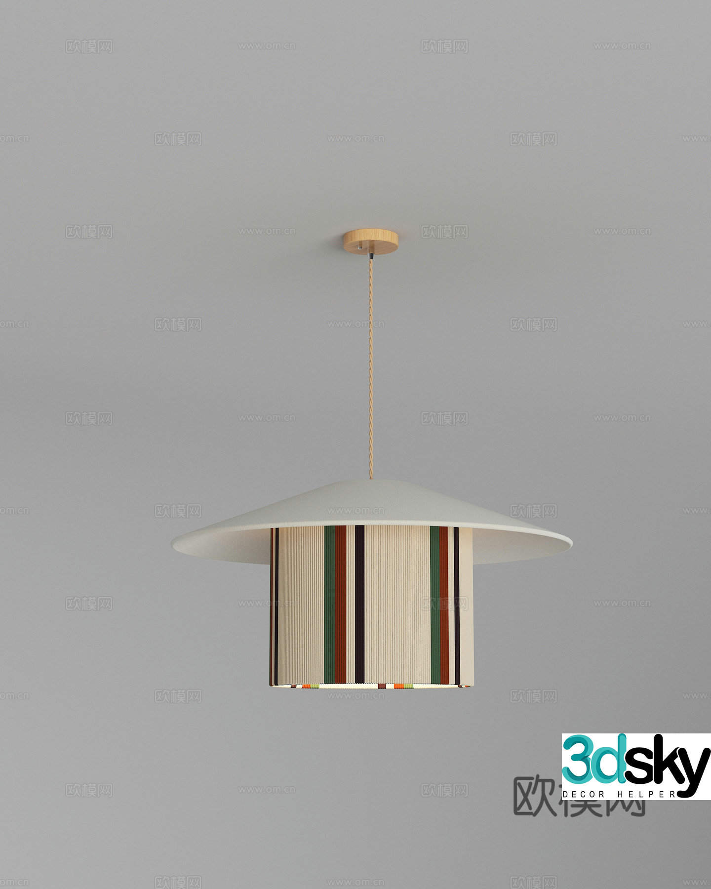 Modern minimalist cream style chandelier 3d model
