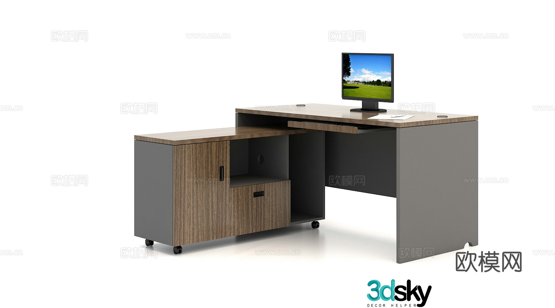 3d model of office desk