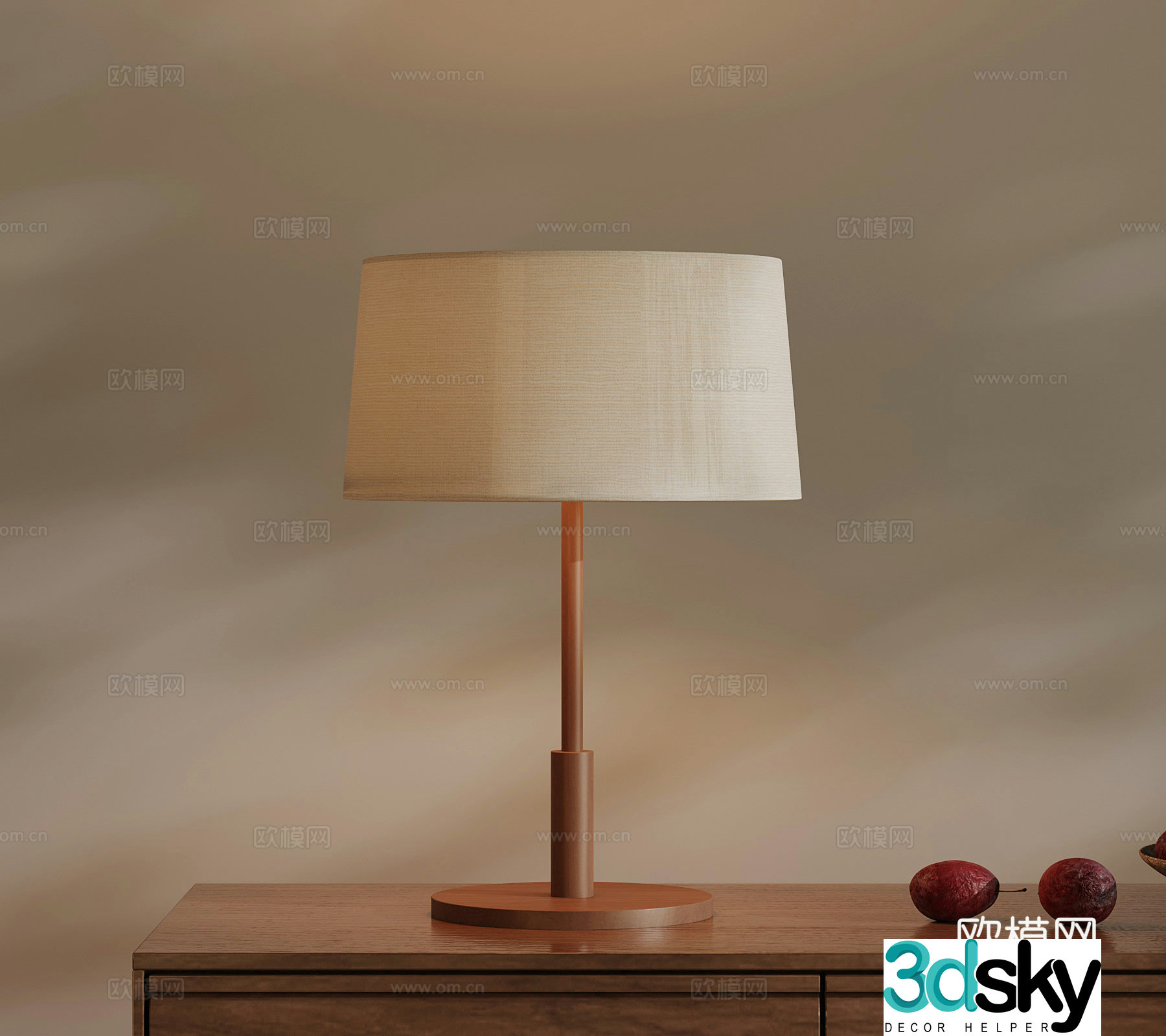 Table lamp Middle-aged style table lamp 3D model