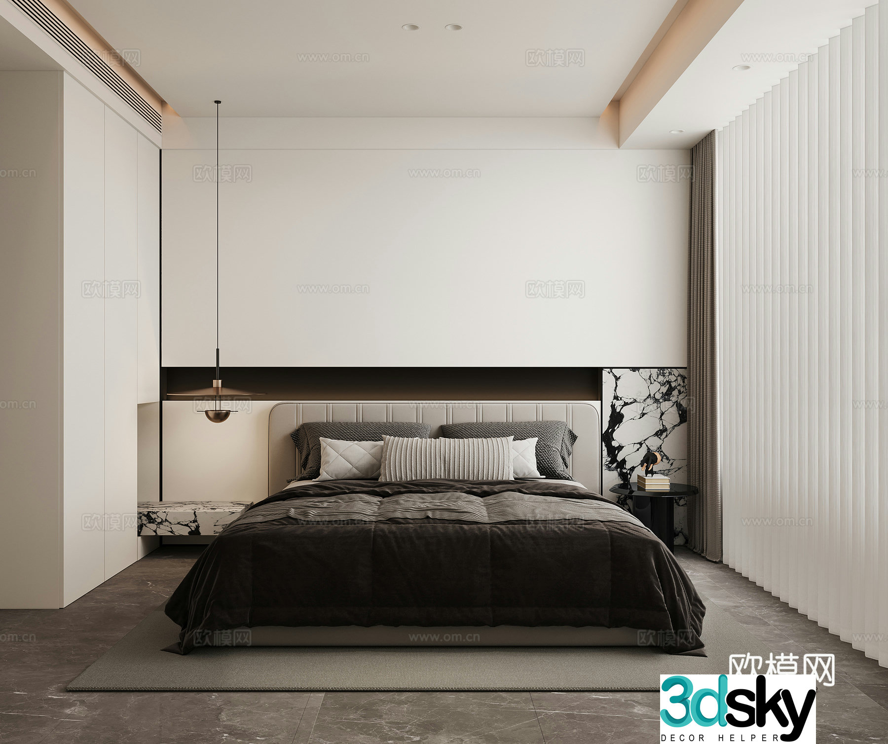 Italian home bedroom 3d model