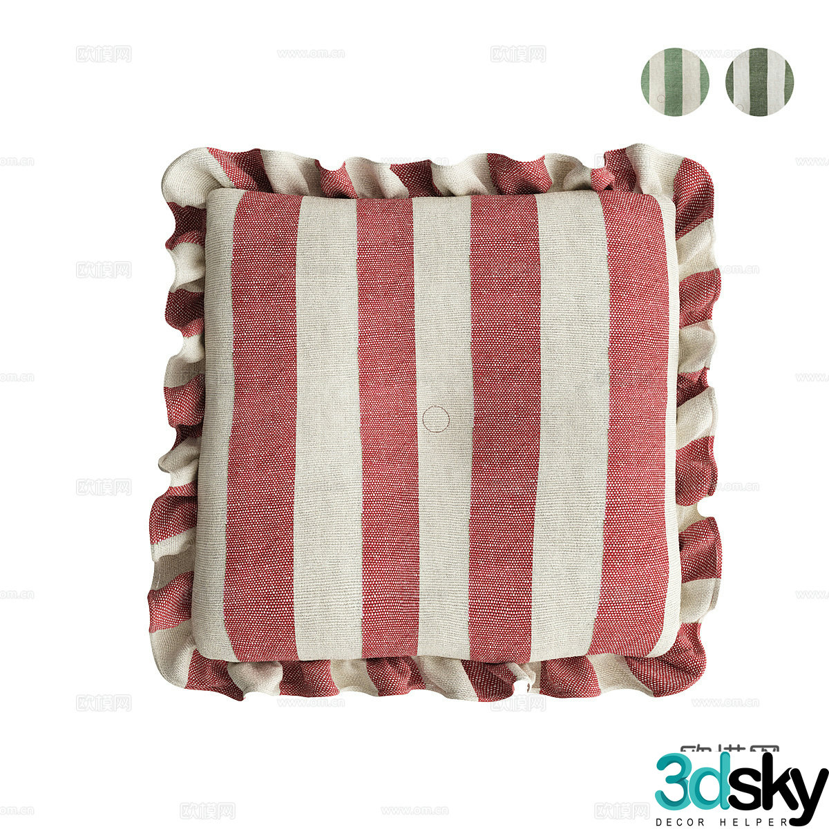 Striped pillow 3d model
