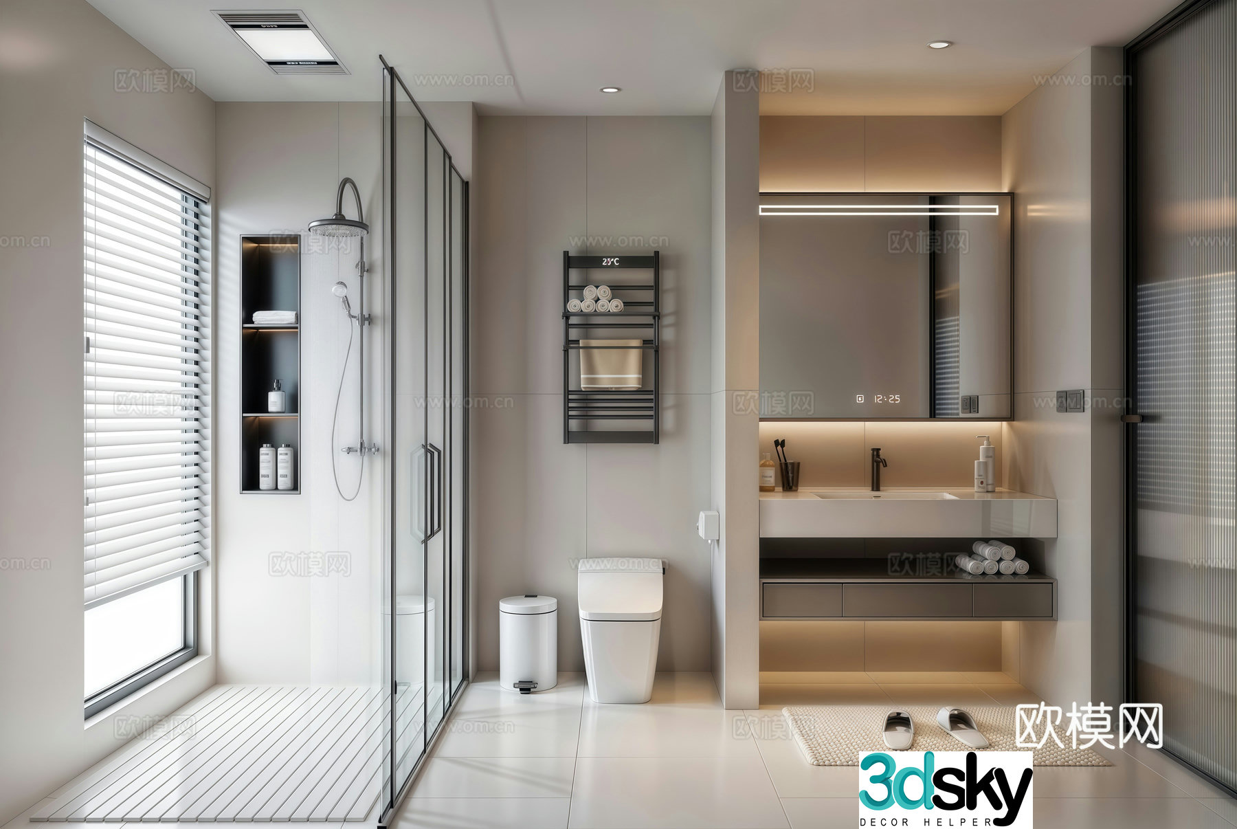 Modern bathroom Shower bathroom 3d model