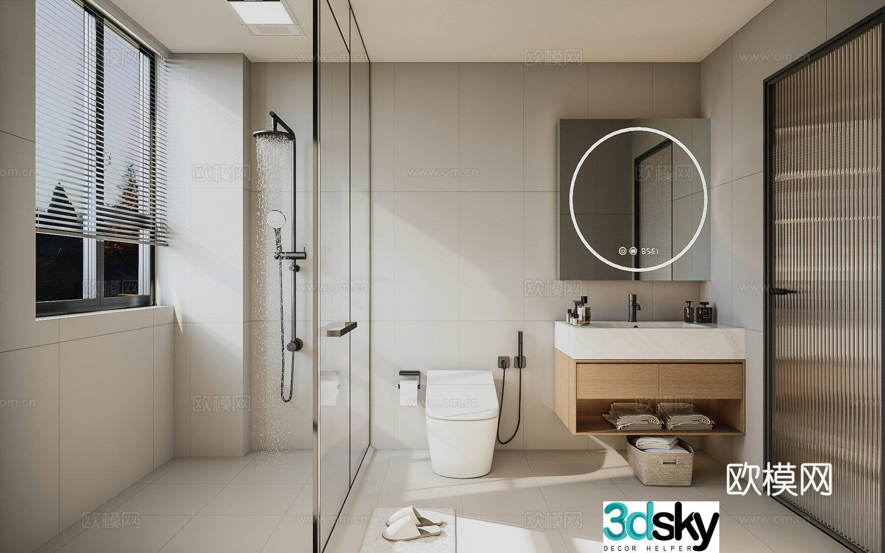 Modern bathroom Minimalist bathroom Italian bathroom 3D model