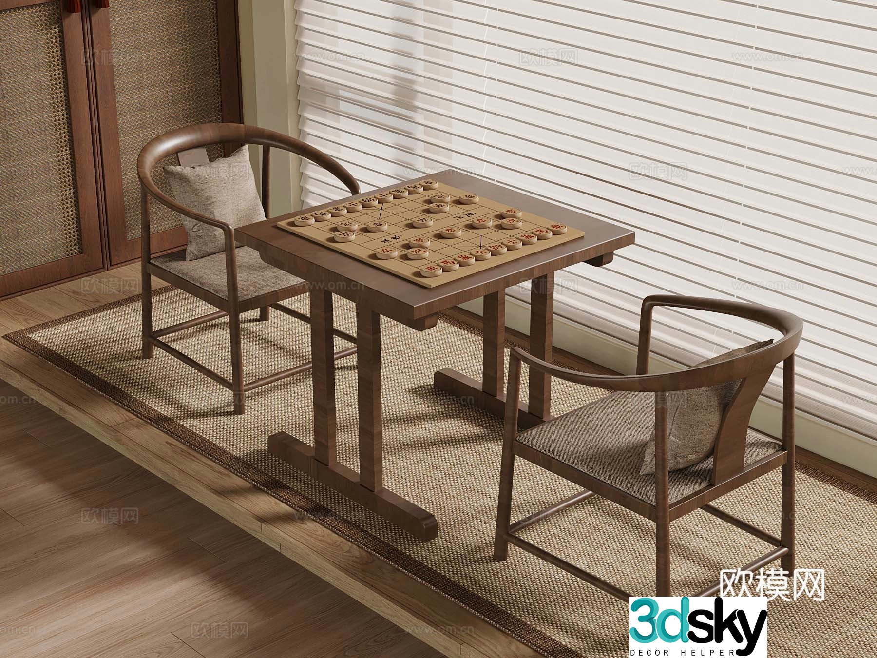 New Chinese entertainment table chess table 3d model