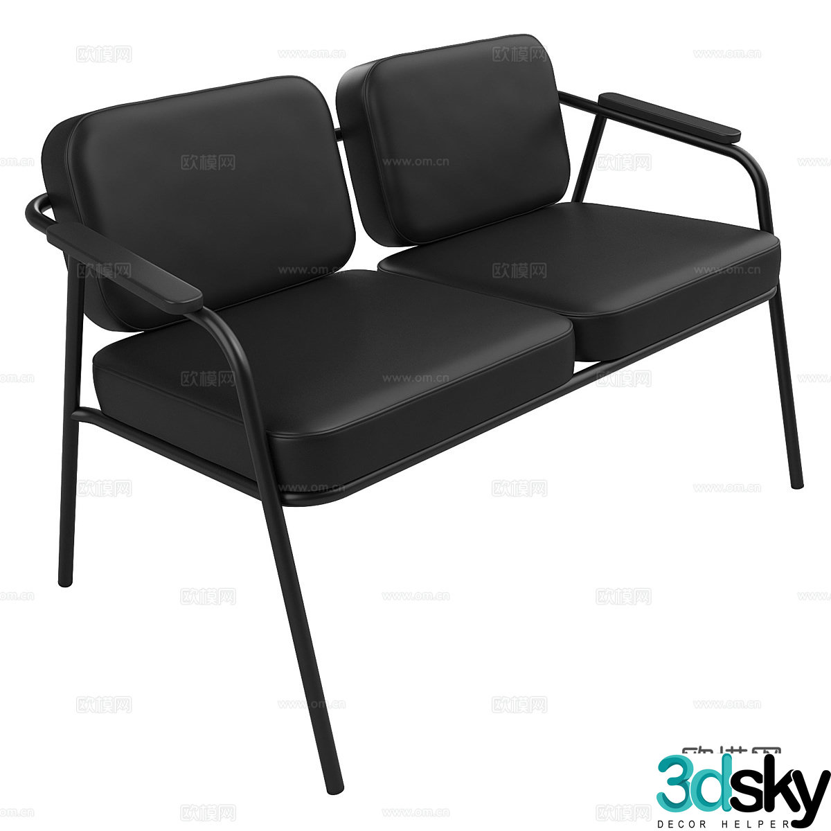 Double chair 3d model