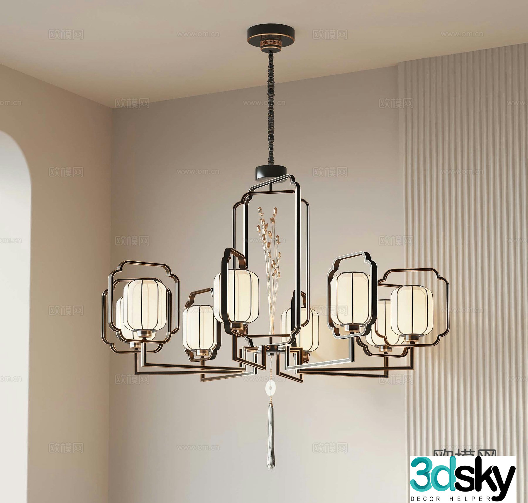 New Chinese chandeliers Restaurant chandeliers Private room chandeliers 3D model