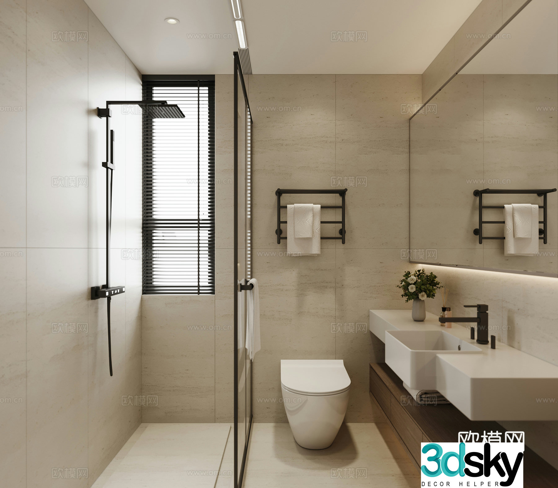 Integrated washbasin 3D model