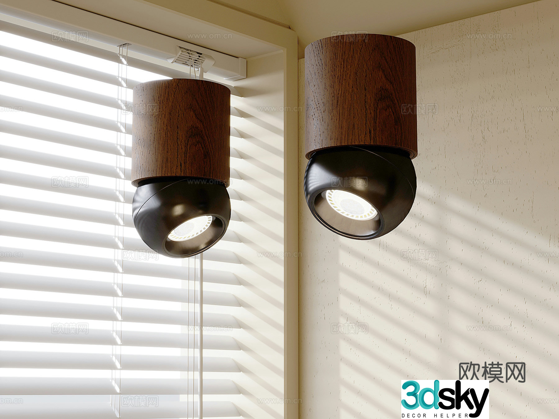 Middle-aged downlight spotlight Song long tube spotlight downlight 3D model