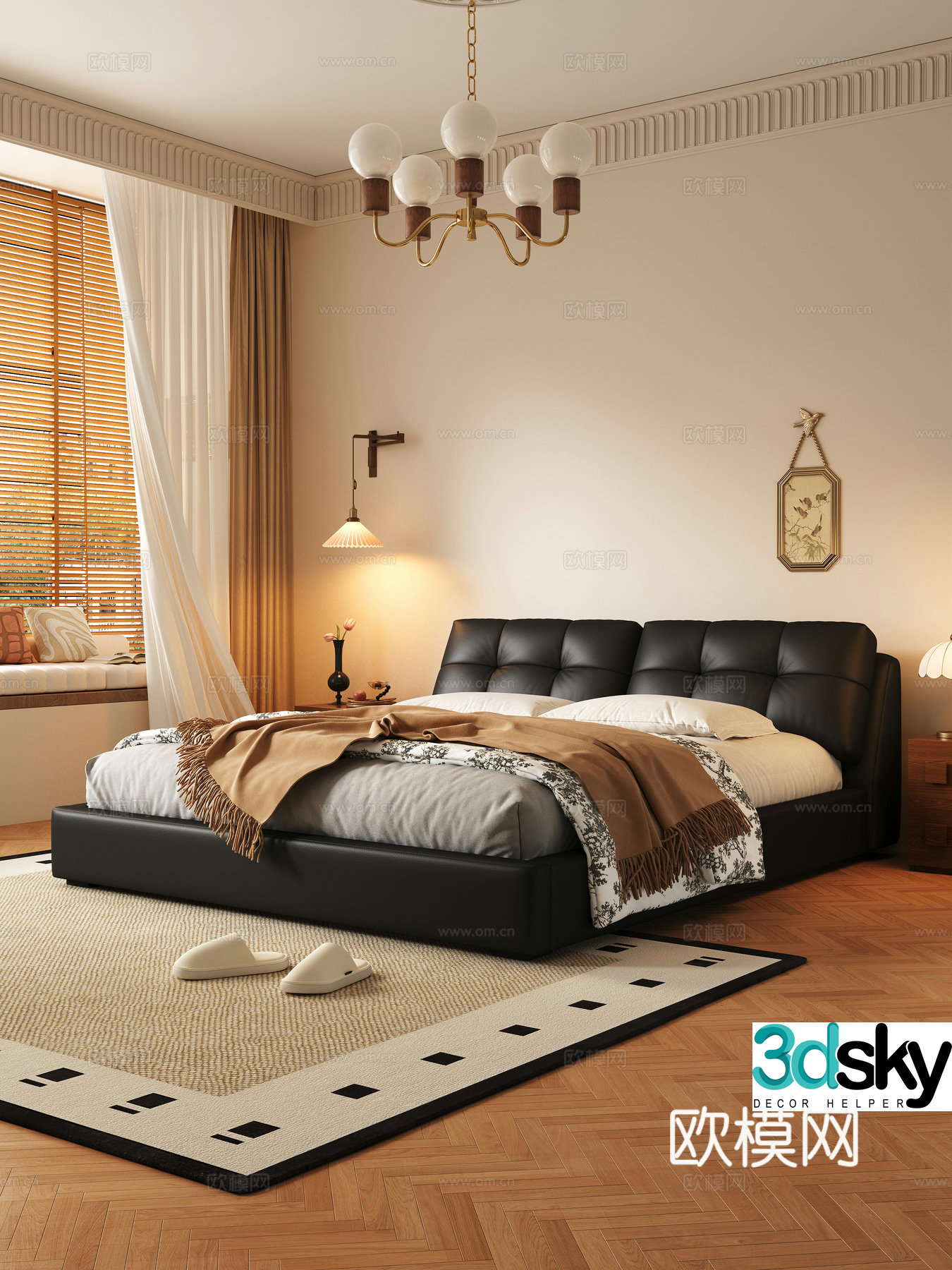 Middle-aged bedroom 3d model