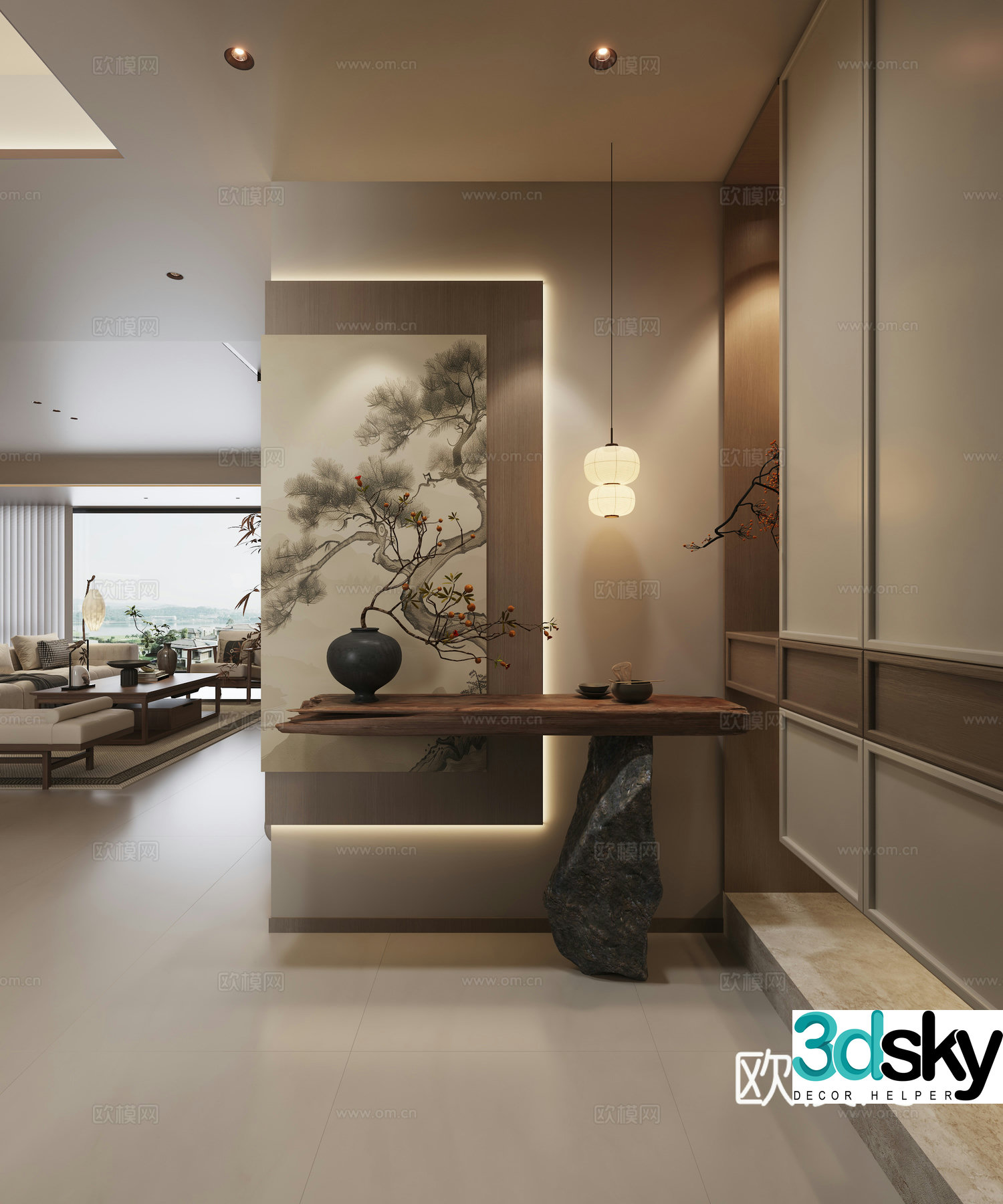 Song style entrance hall 3D model