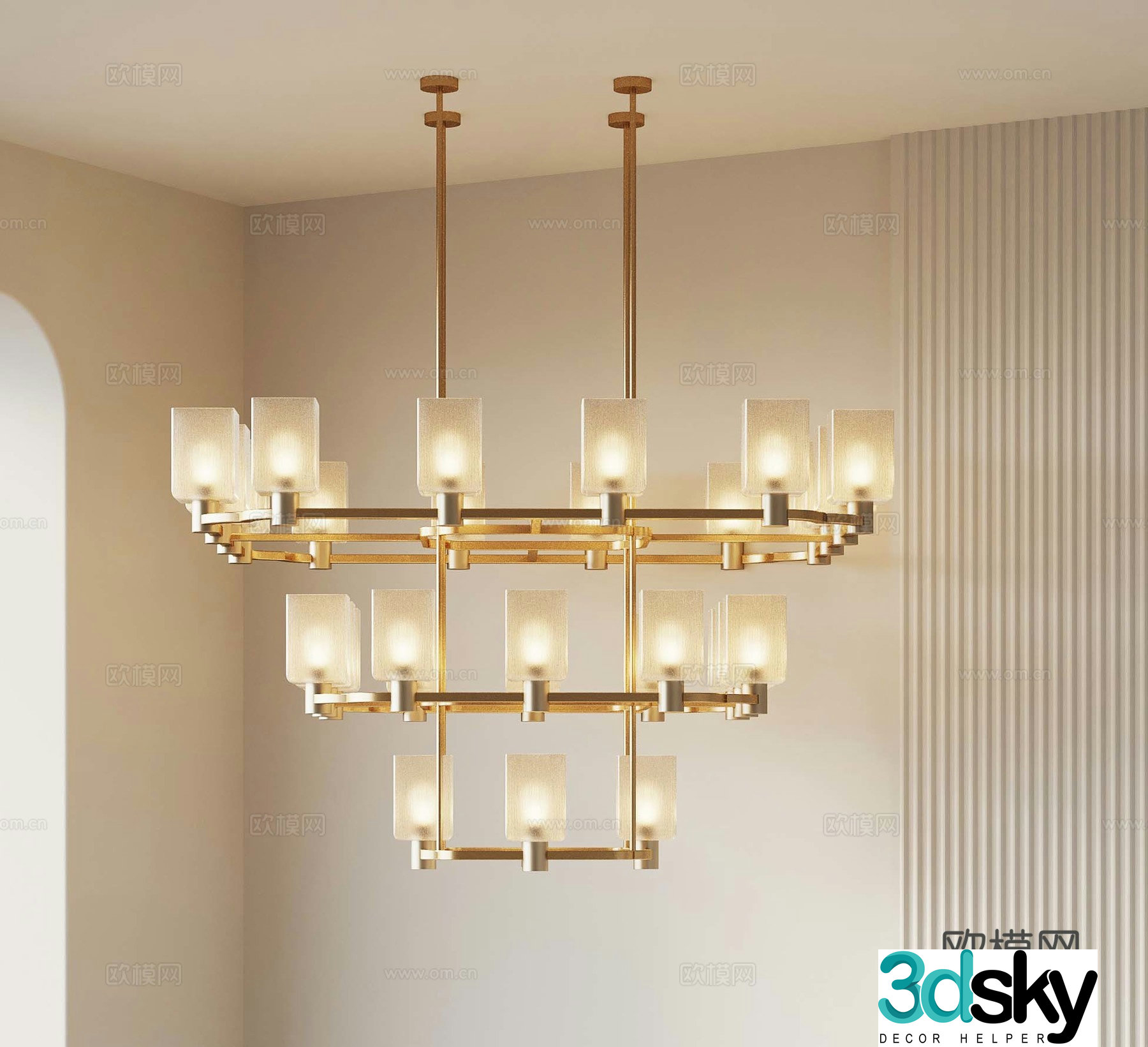 New Chinese chandeliers Restaurant chandeliers Private room chandeliers 3D model