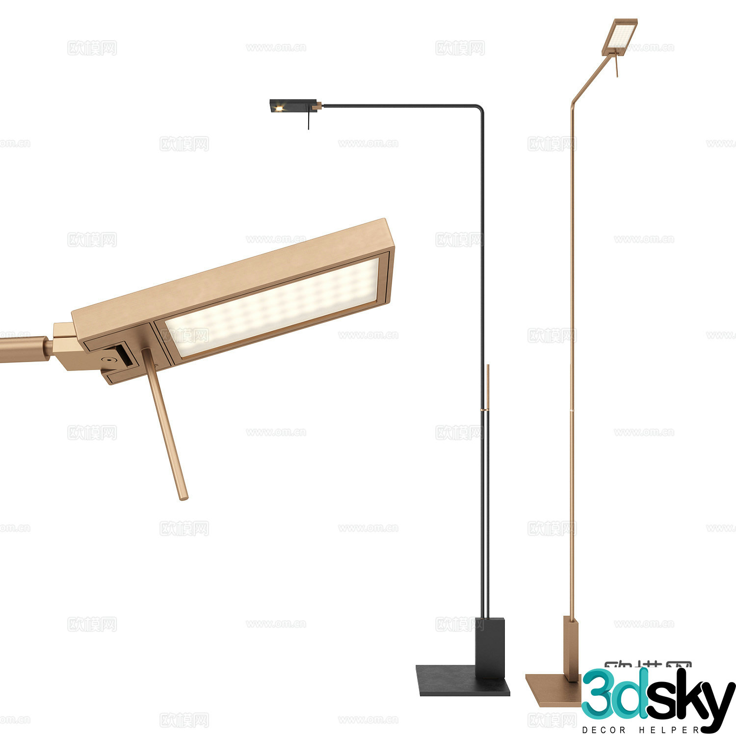 viabizzuno minimalist floor lamp metal floor lamp Italian floor lamp 3d model