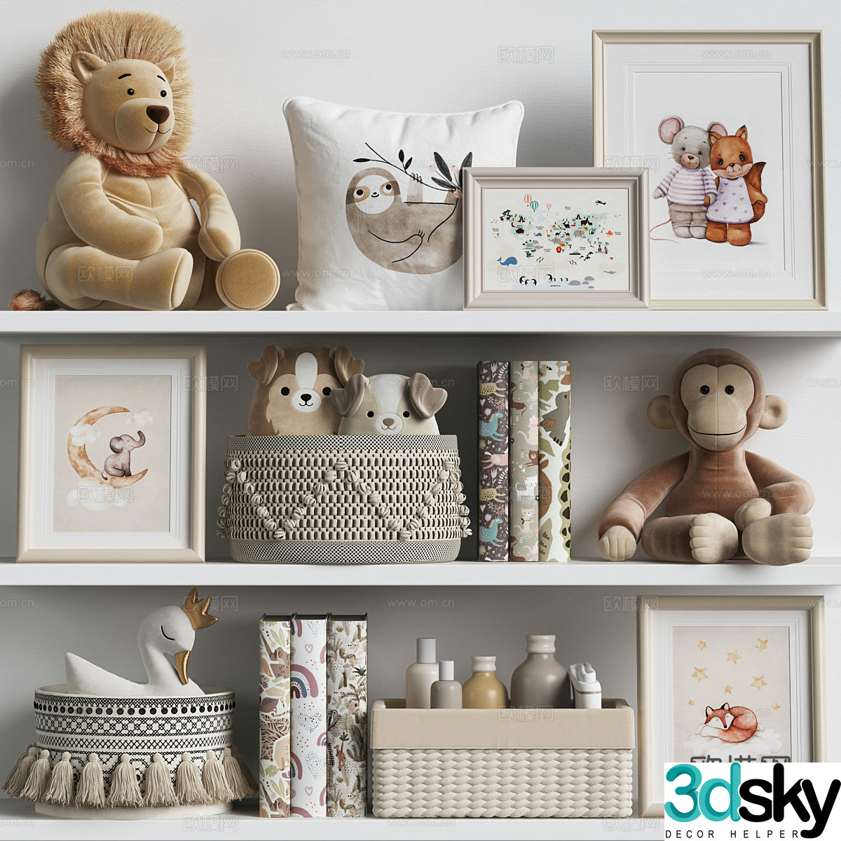 Modern cream style children’s jewelry Plush toy 3d model
