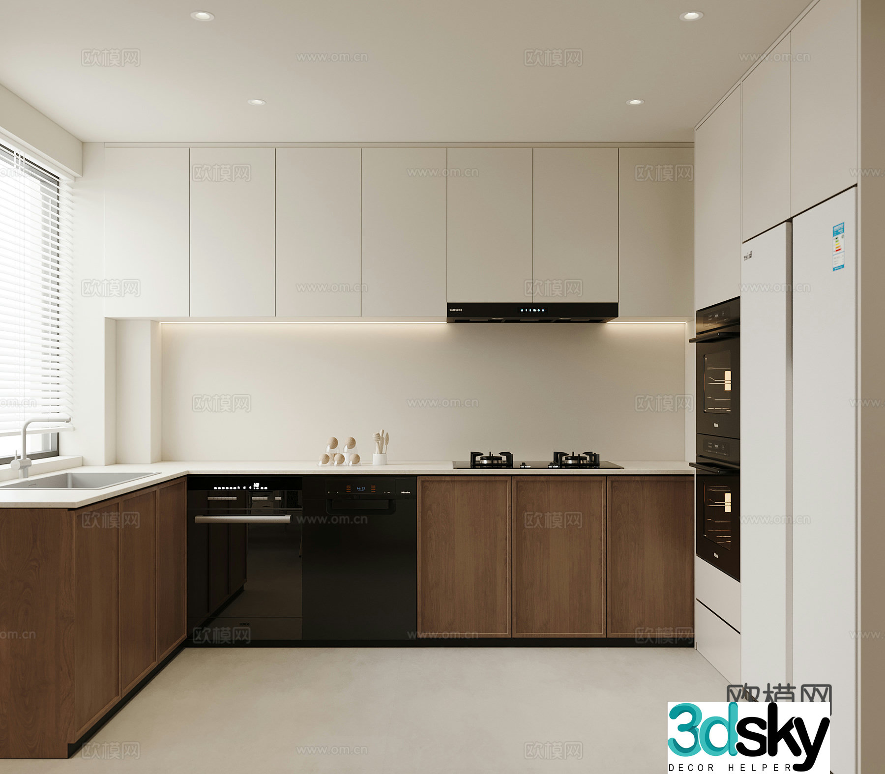 Middle style kitchen 3d model