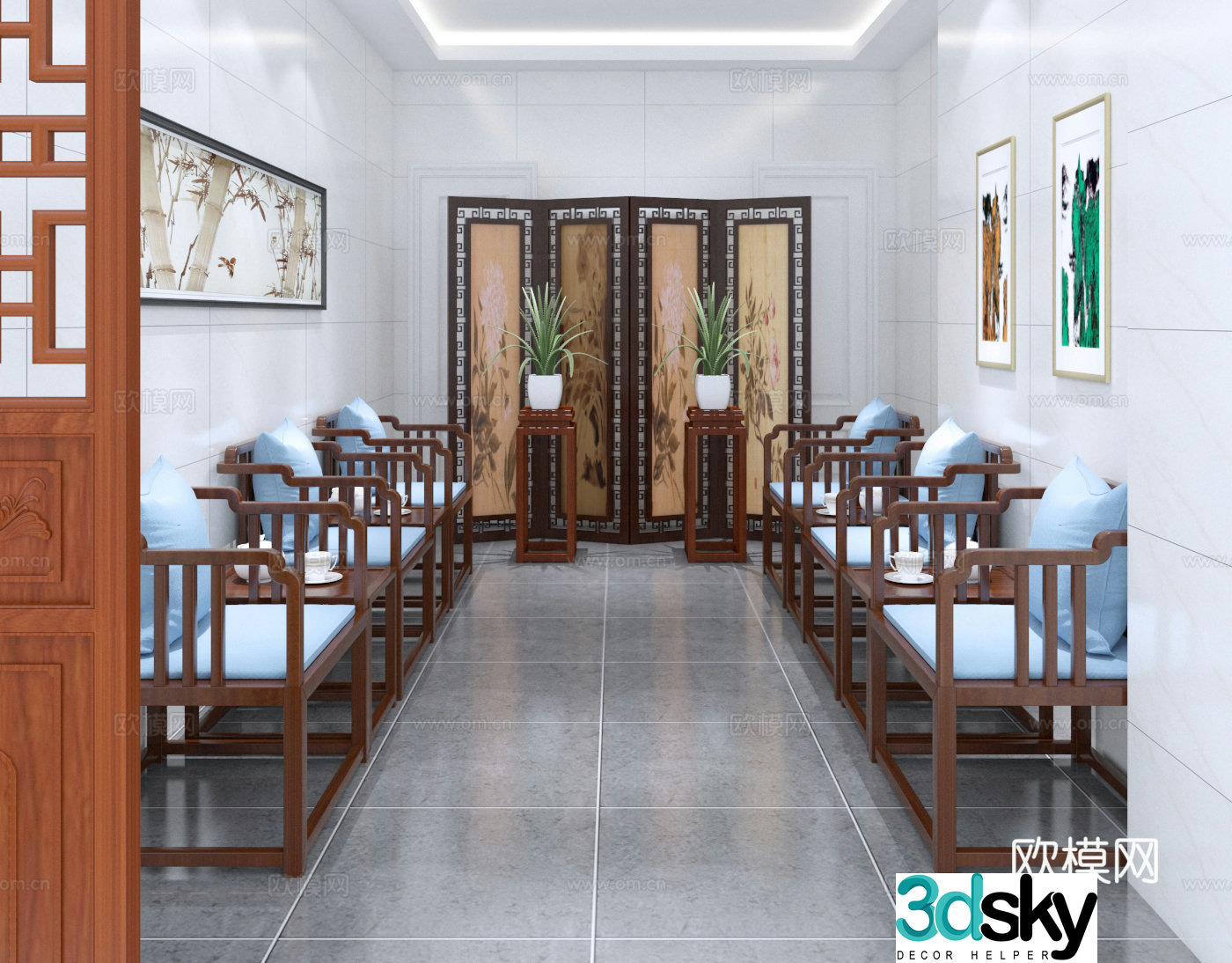 New Chinese style reception room 3D model