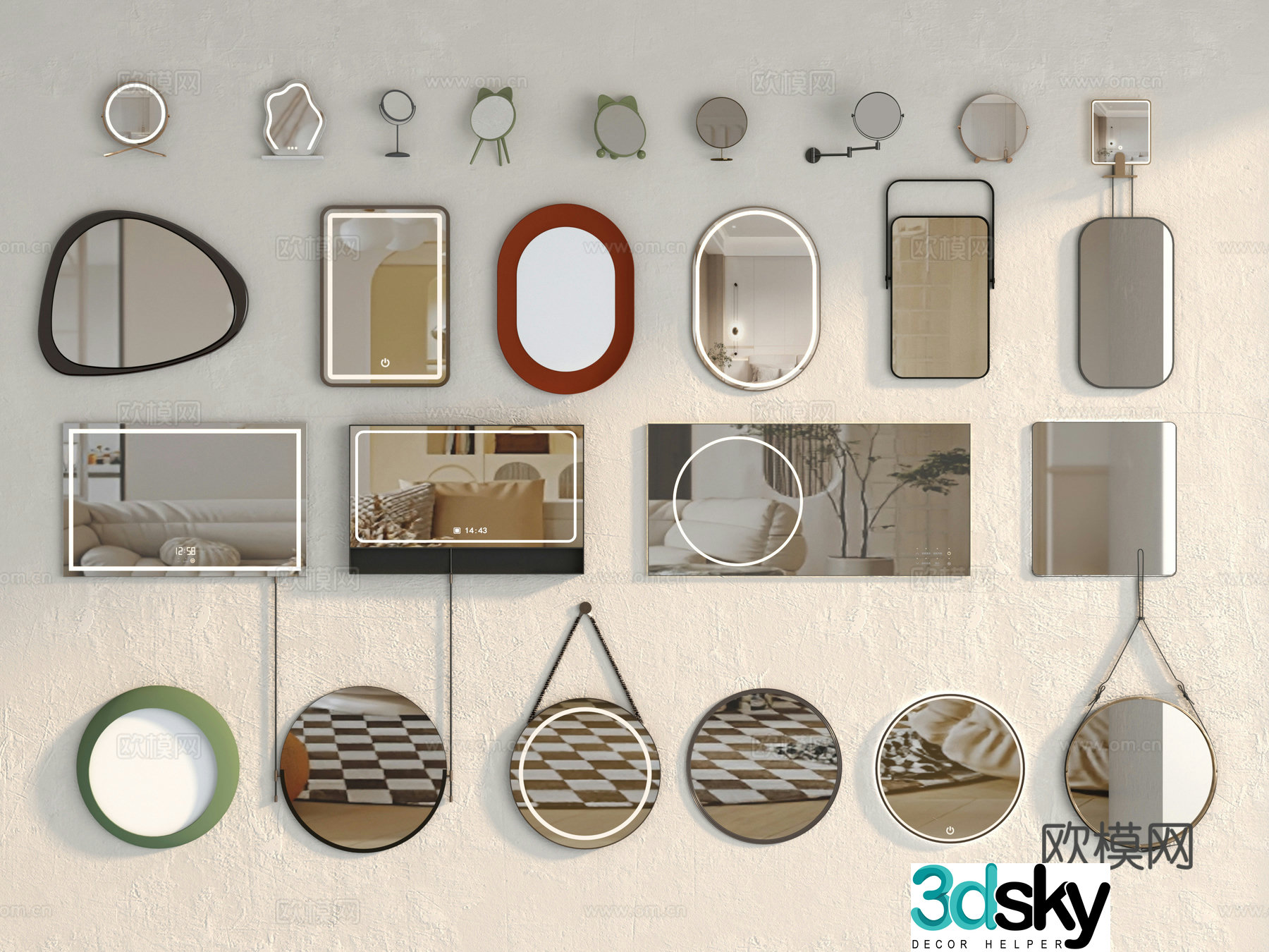 Mirror Decorative Mirror Special Mirror Round Mirror 3D Model