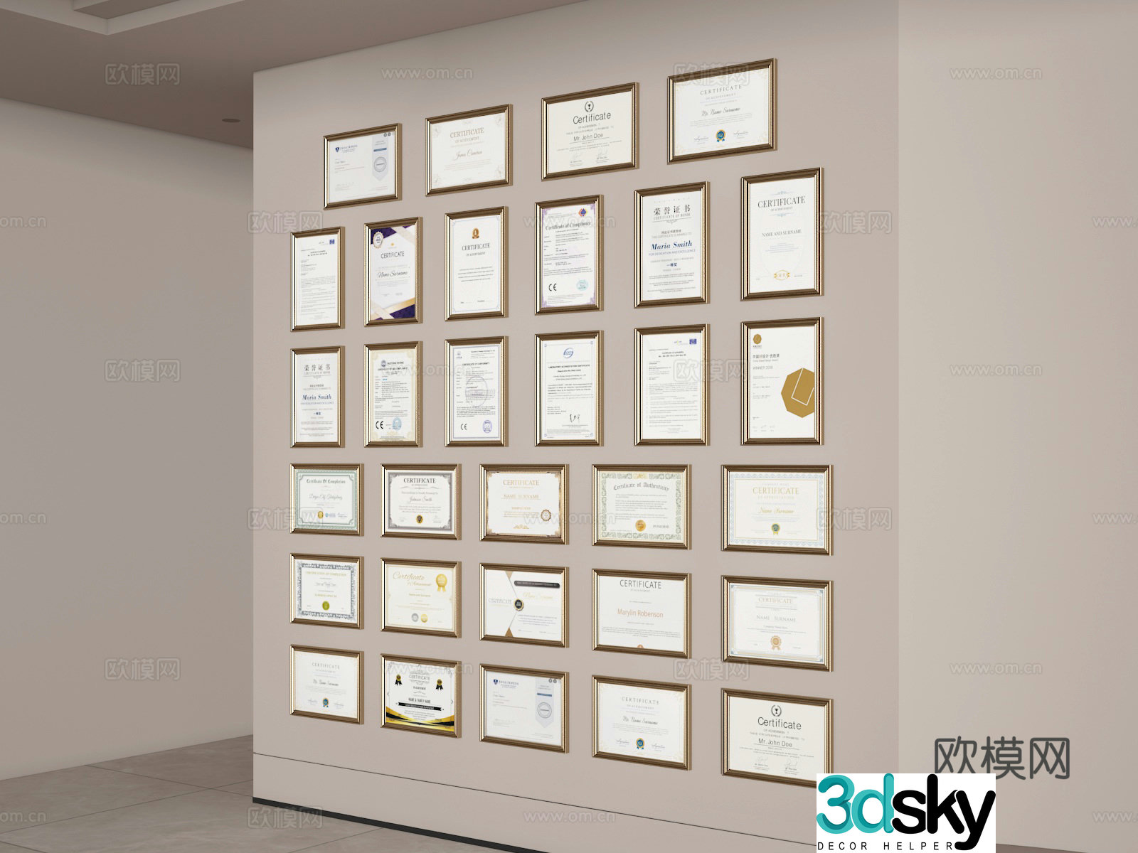 Certificate 3d model