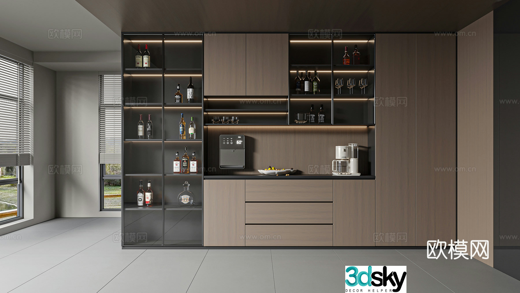 Modern Italian wine cabinet 3D model