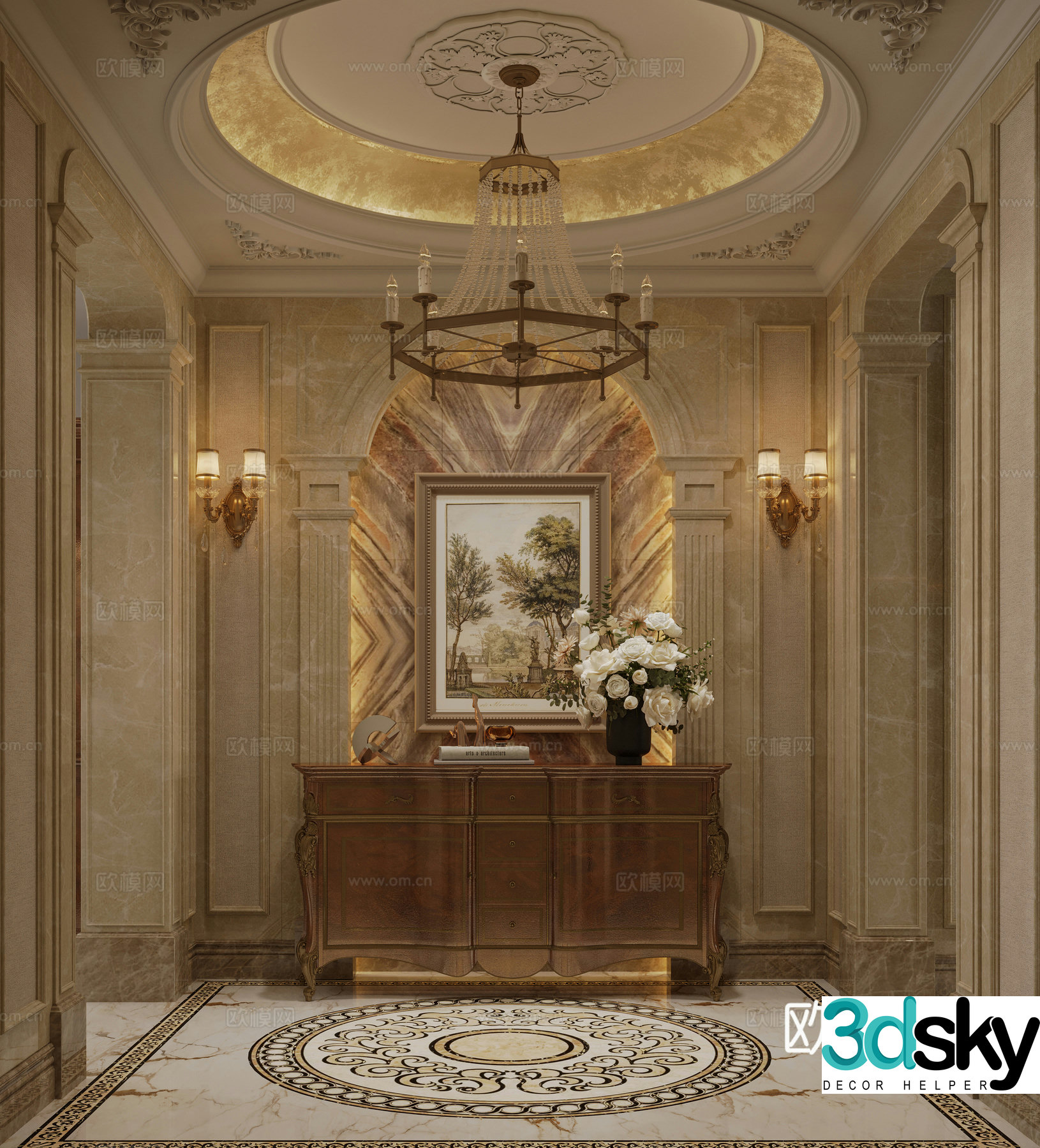 European style entrance 3D model