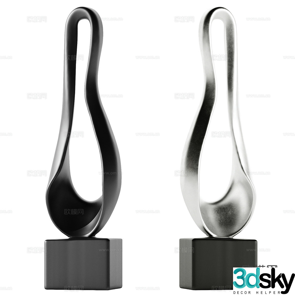 Modern minimalist art sculpture 3d model