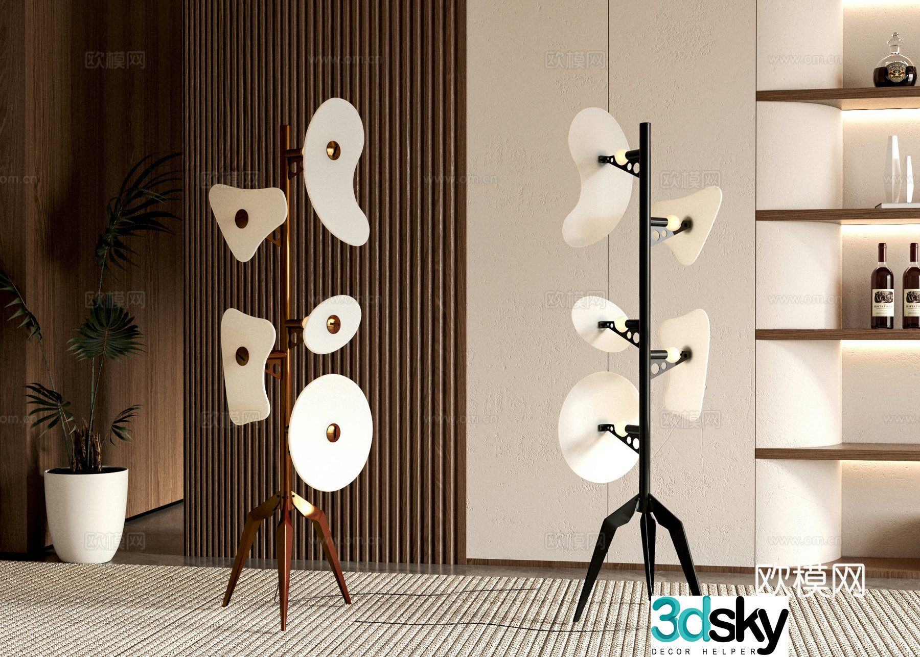 American floor lamp 3d model