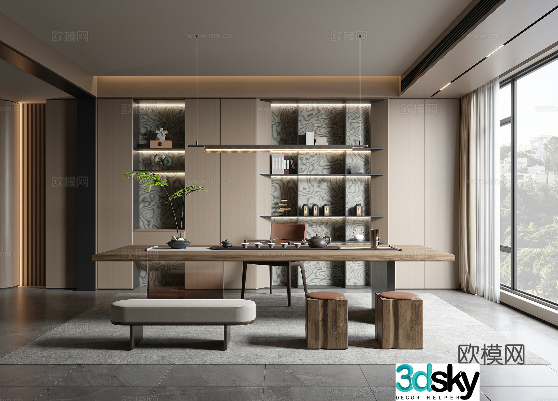 Modern Italian tea room 3d model