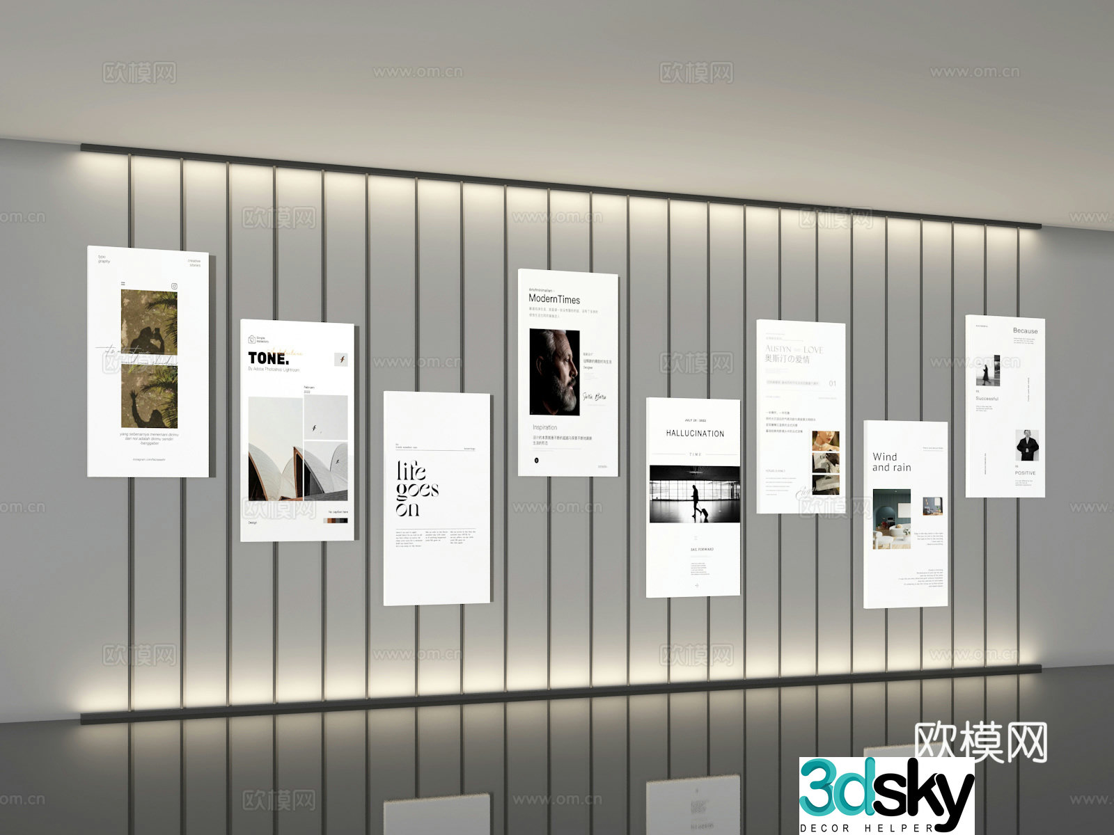 Advertising wall 3d model