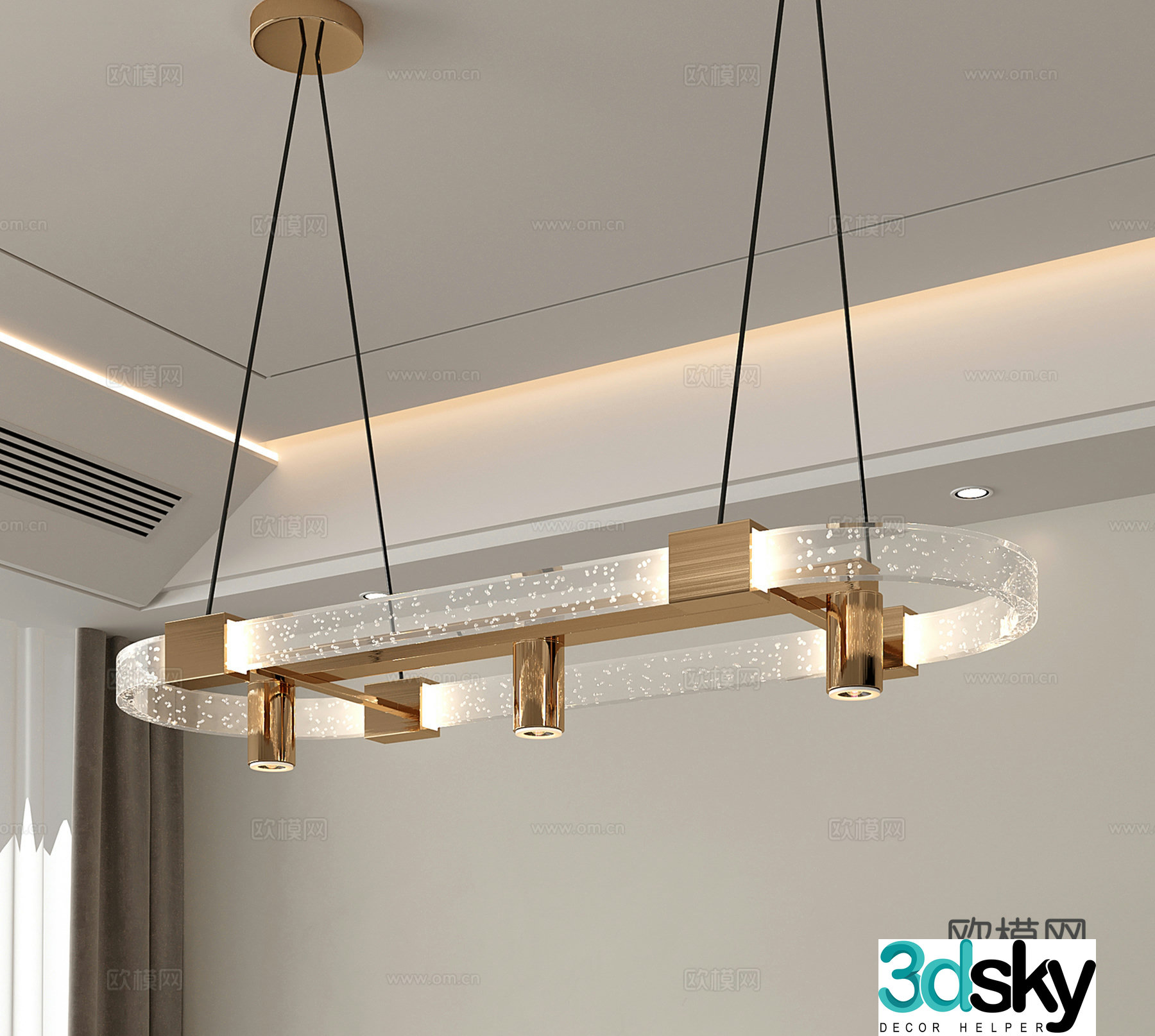 Italian crystal chandelier Restaurant chandelier 3d model