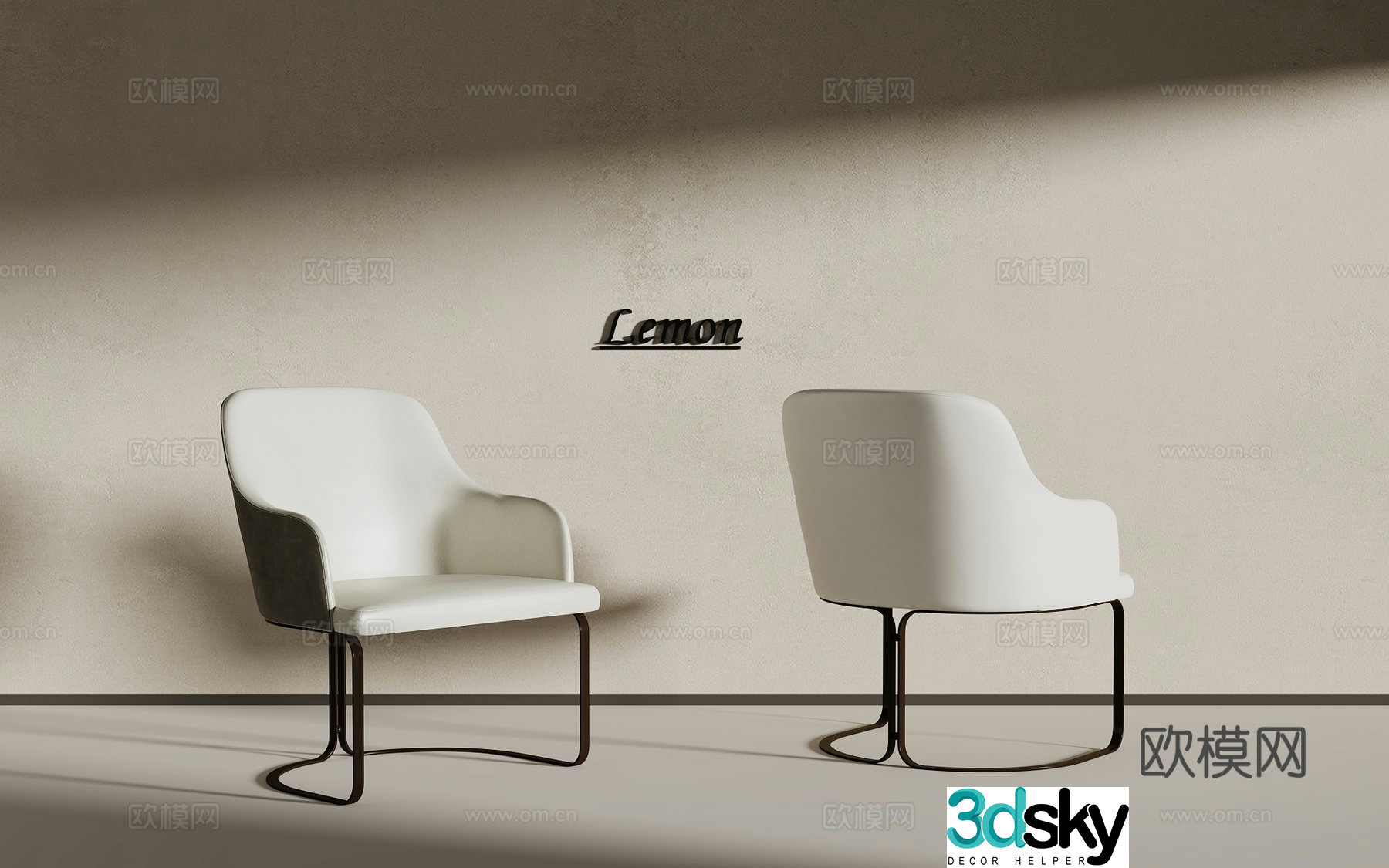 Light luxury single chair 3D model