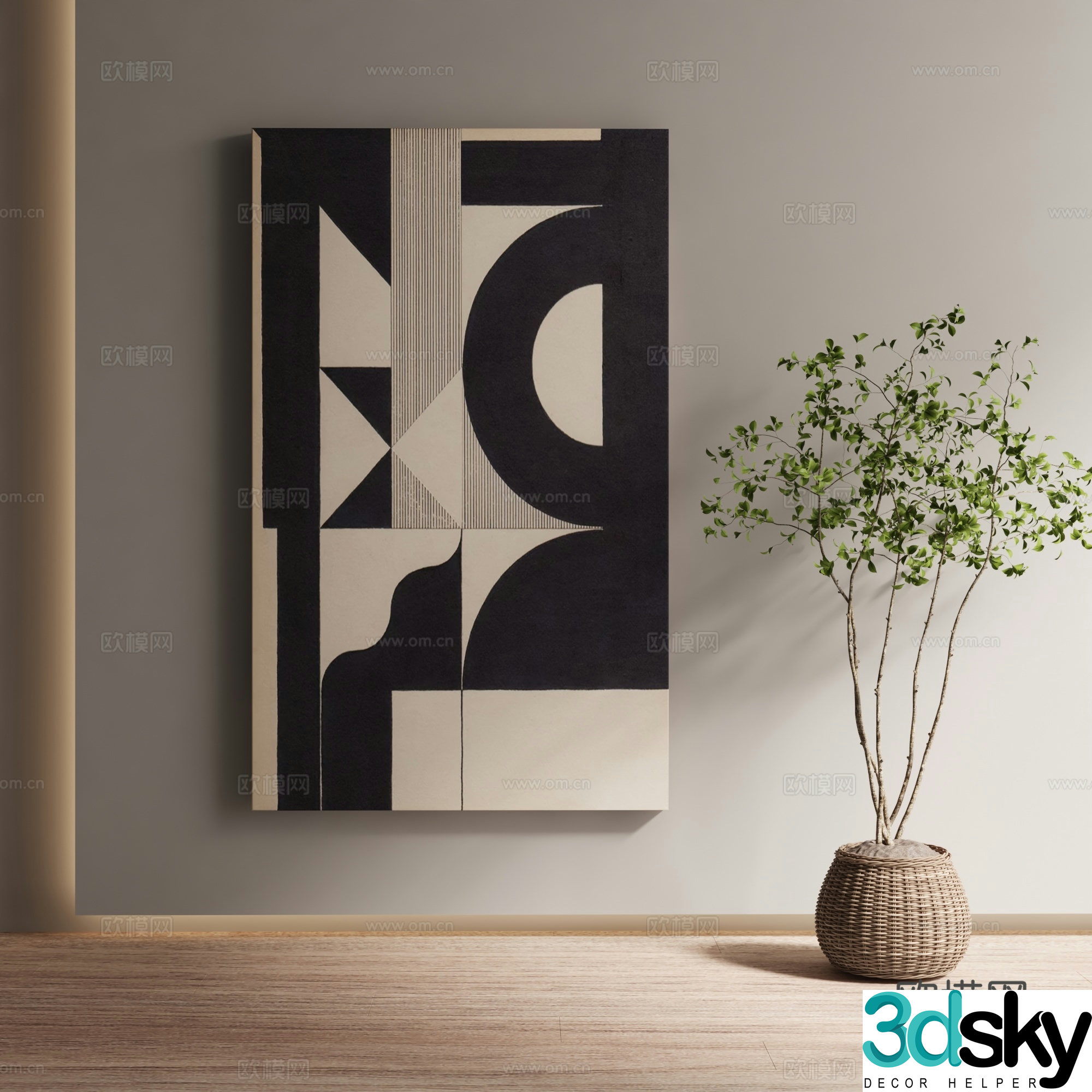 Modern decorative painting 3d model