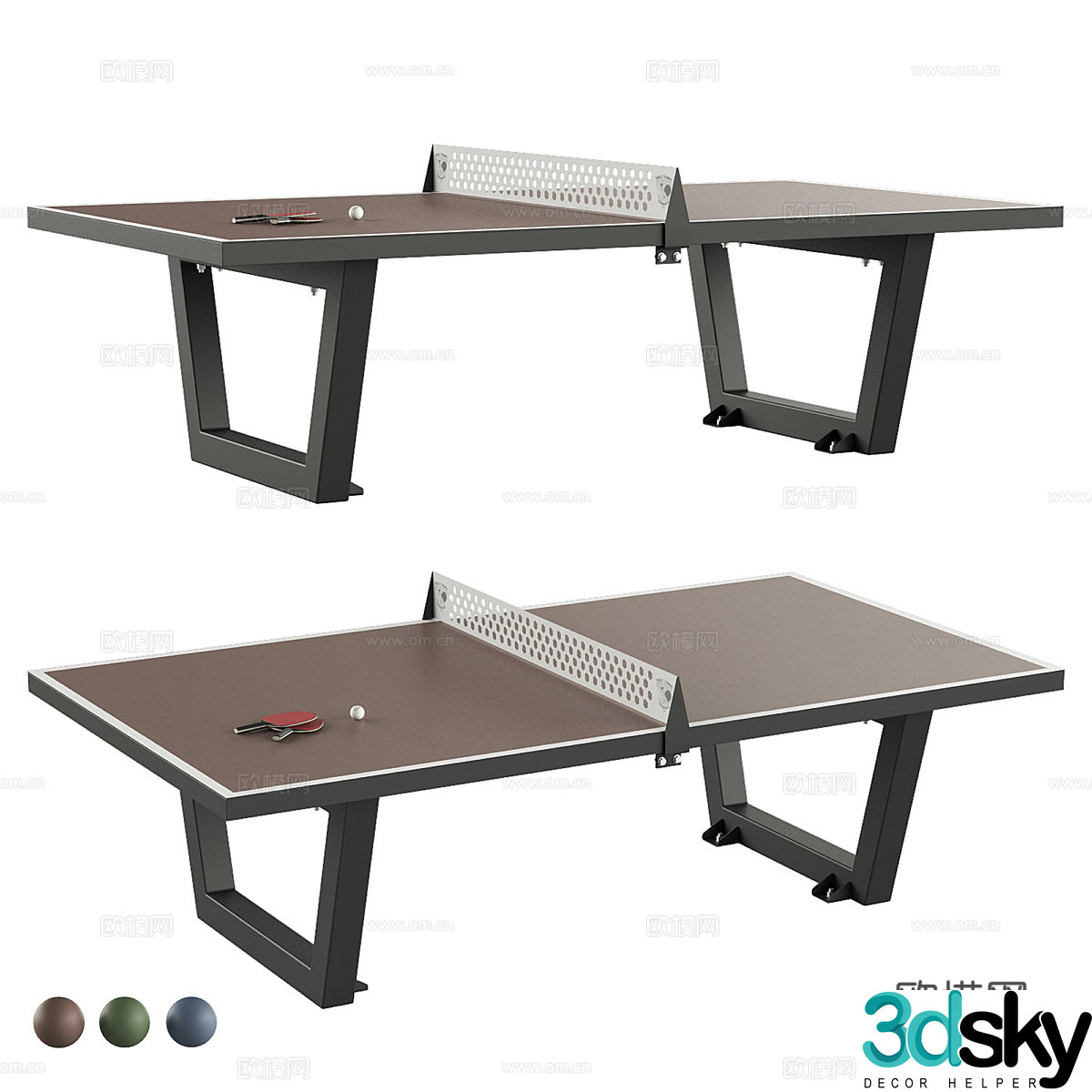 Modern table tennis table 3d model