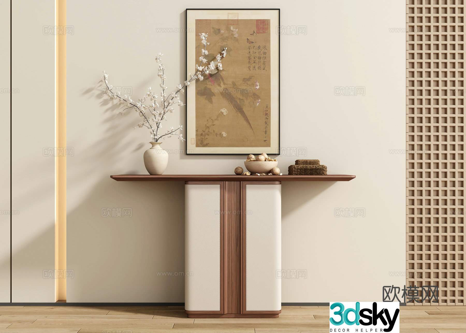 New Chinese style entrance hall 3D model