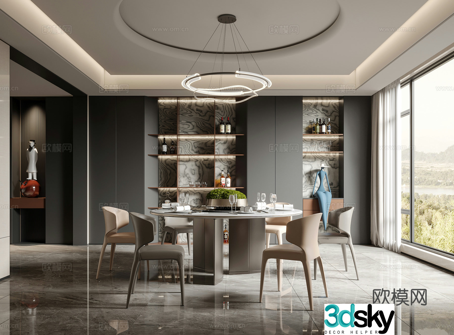 Modern Italian restaurant 3d model