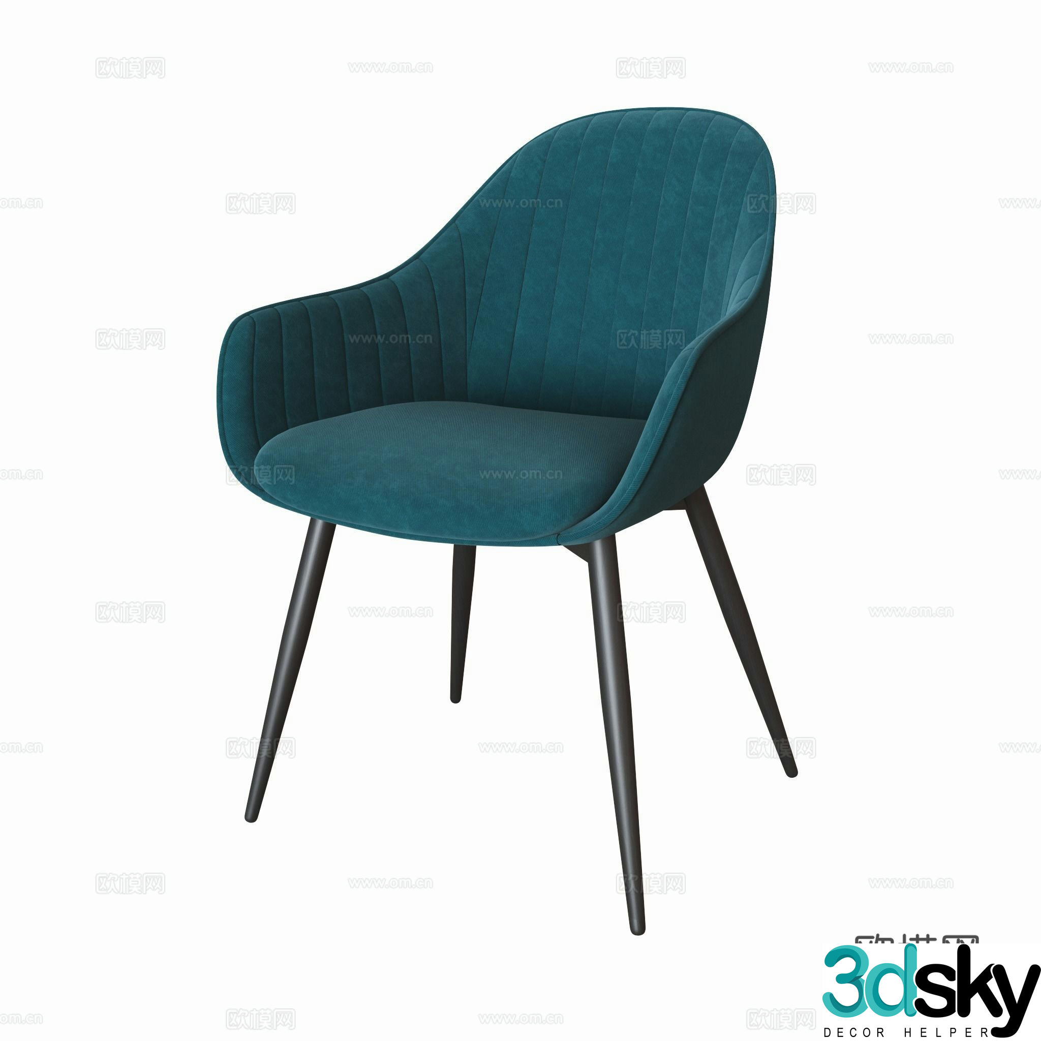 Modern Italian fabric dining chair 3d model