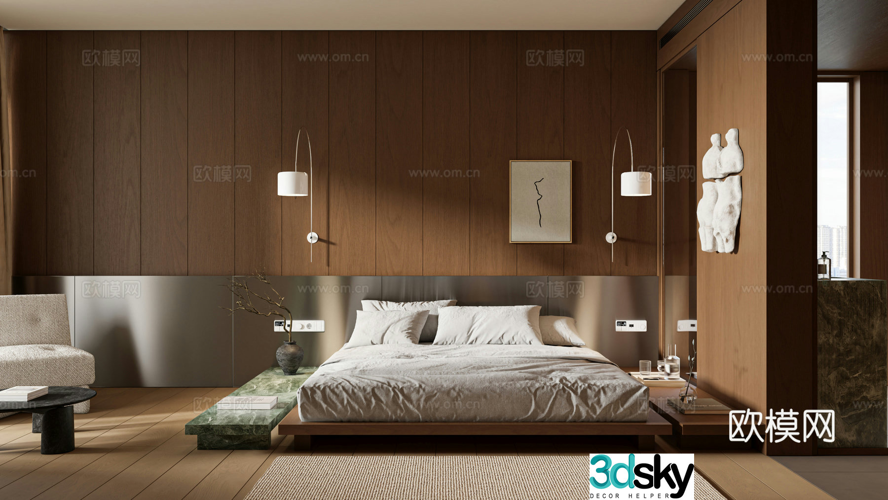 Medium-old bedroom bathroom 3d model