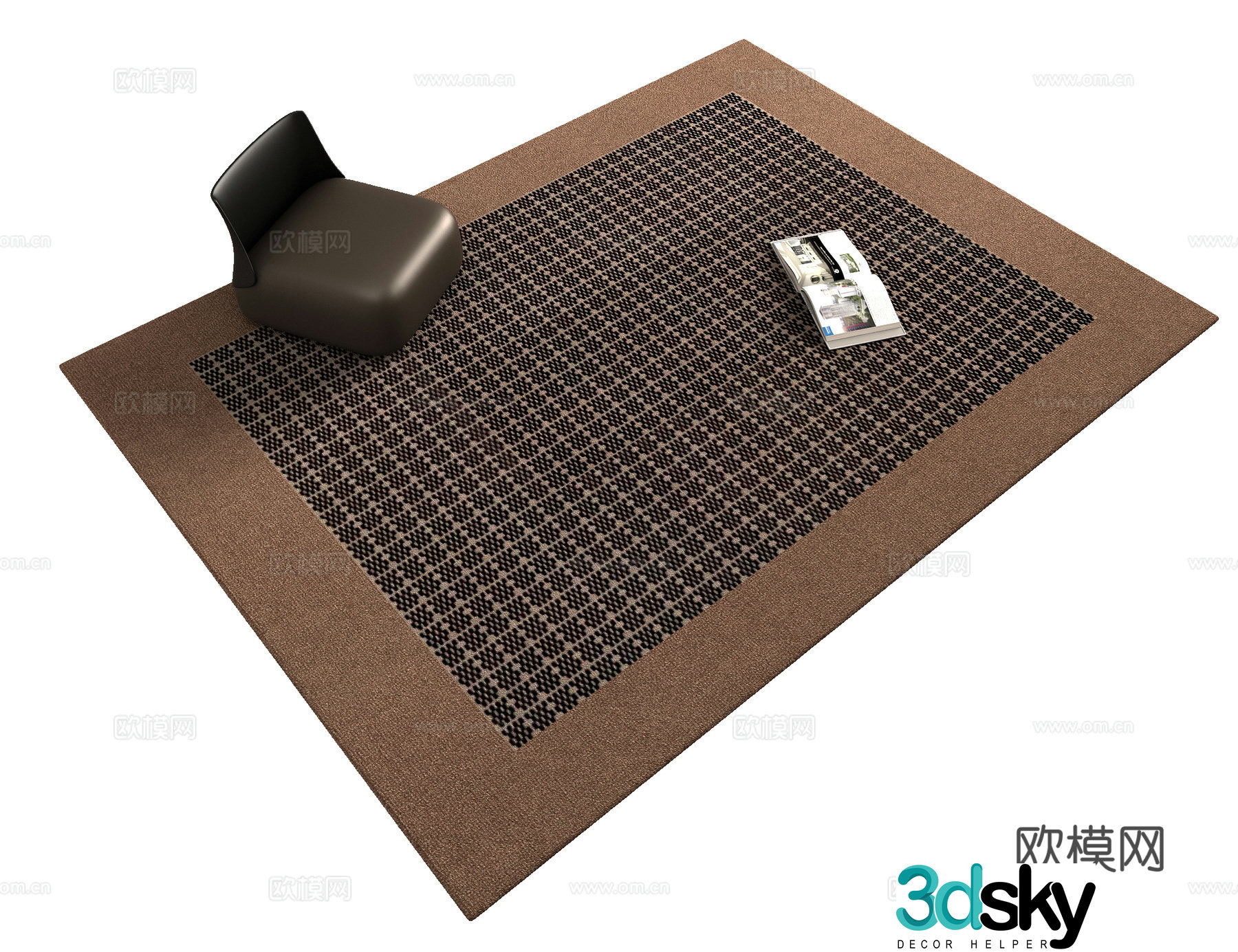 Retro pattern living room carpet Bedroom carpet 3d model 3d model