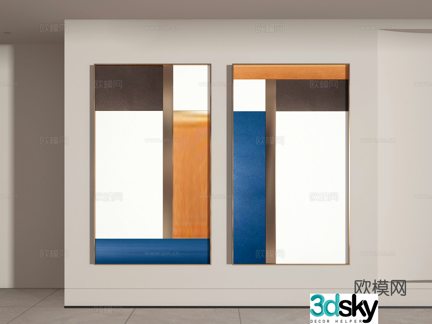 3D model of hanging painting