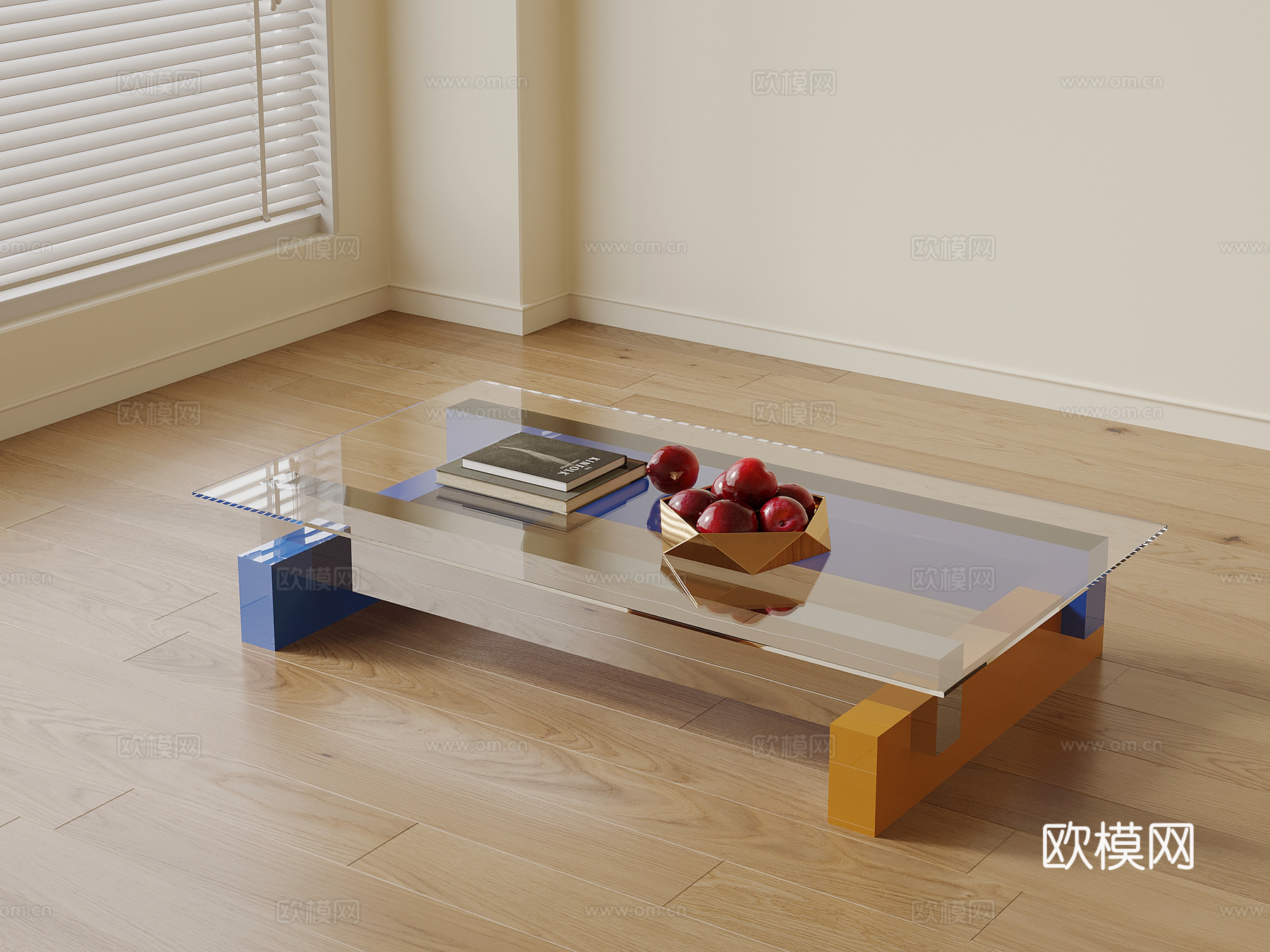 Modern dopamine coffee table Square coffee table 3D model