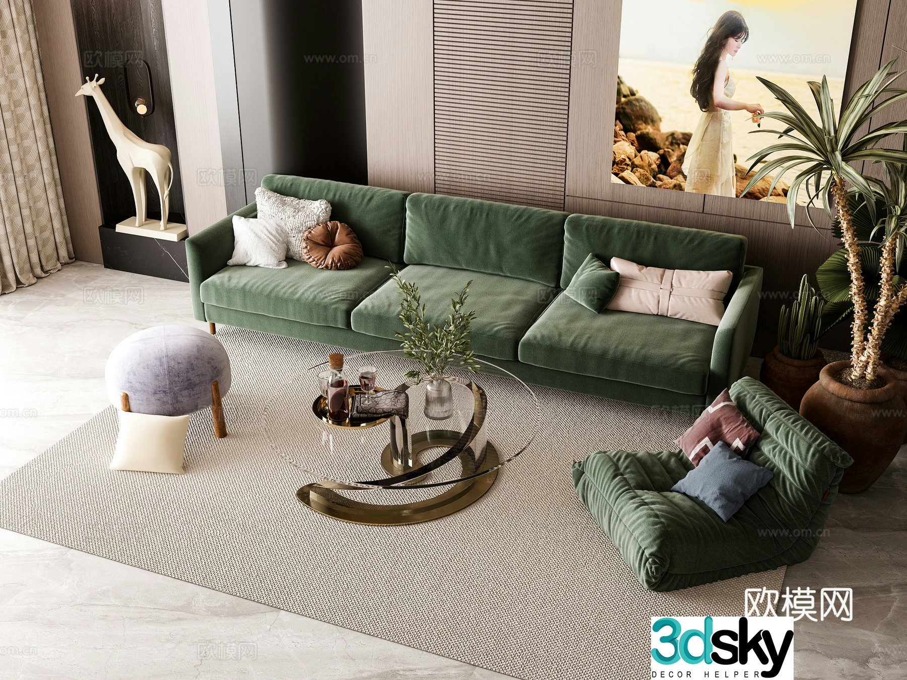 Modern living room 3d model
