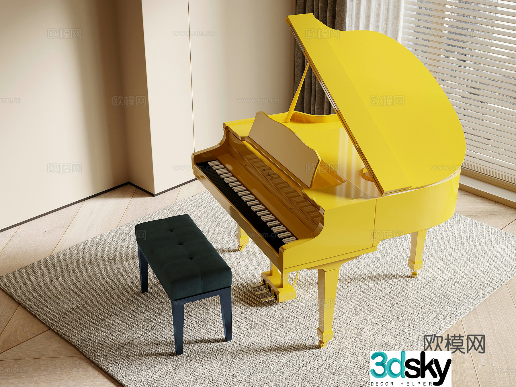 piano modern piano dopamine piano musical instrument 3d model