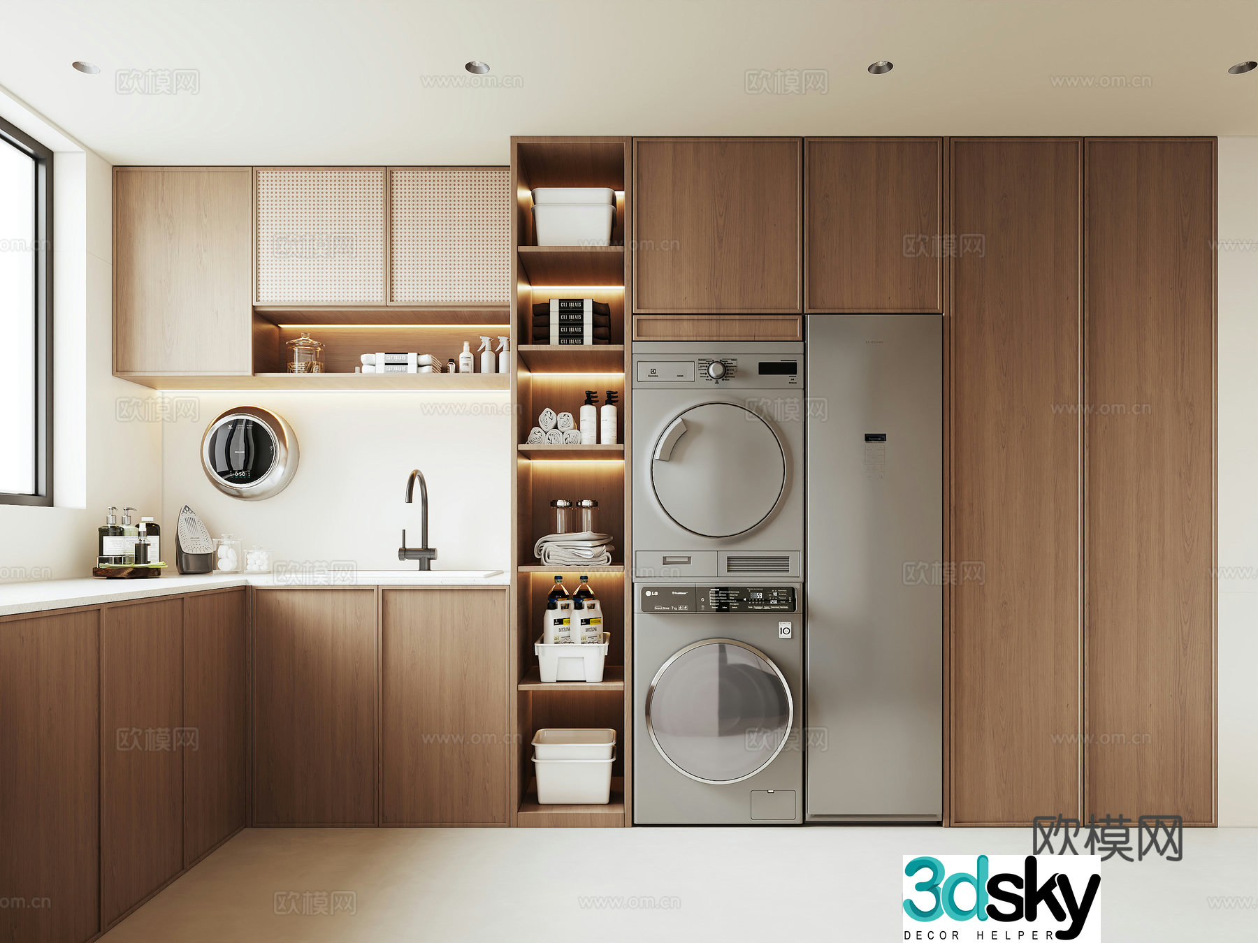 Middle Age Laundry Room Middle Age Housekeeping Room Middle Age Housekeeping Cabinet Middle Age Washing Machine Cabinet Zeji Laundry Room 3D Model