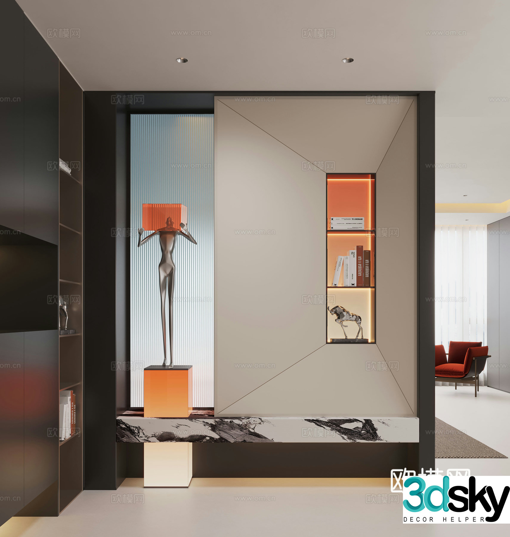 Modern entrance hallway Decorative entrance hallway Entrance entrance hallway 3D model
