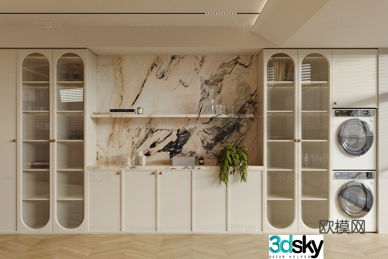 French cream sideboard French sideboard Glass sideboard Dining cabinet Sideboard Sideboard 3D model