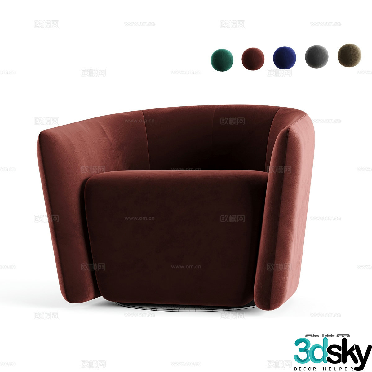 Modern Italian fabric sofa chair 3d model